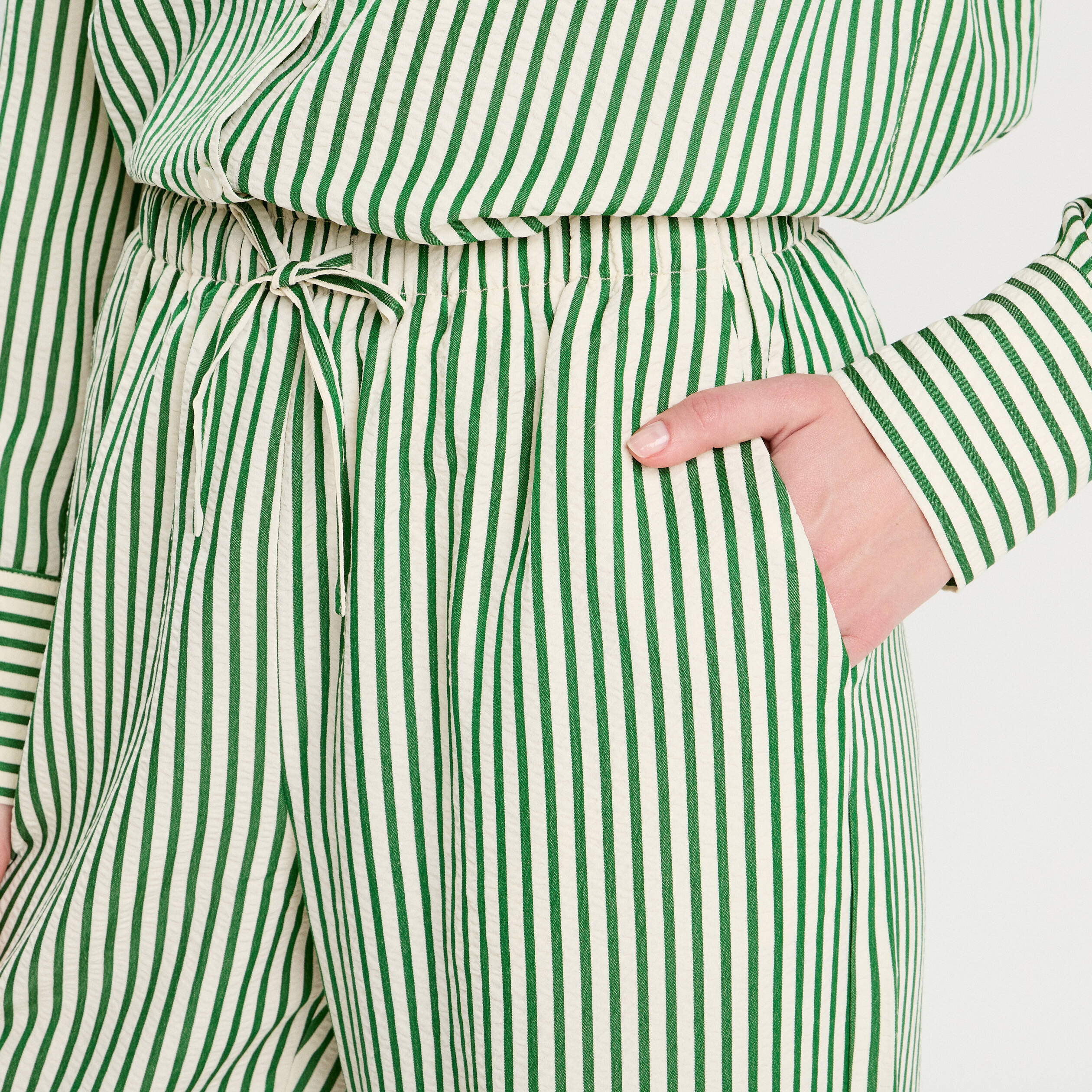 Pantalon large vert fluo femme