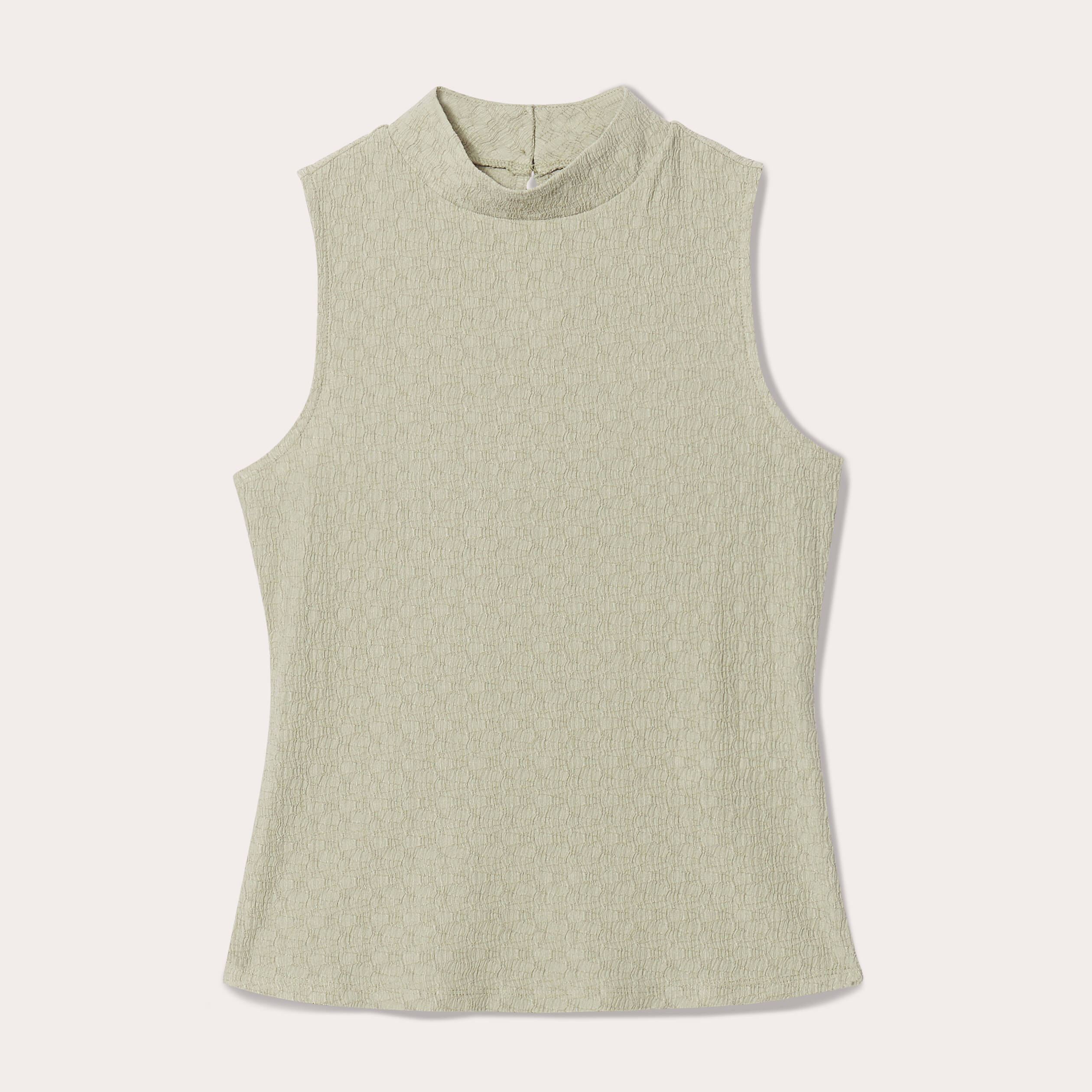 debardeur col montant vert kaki femme Débardeur col montant vert kaki femme