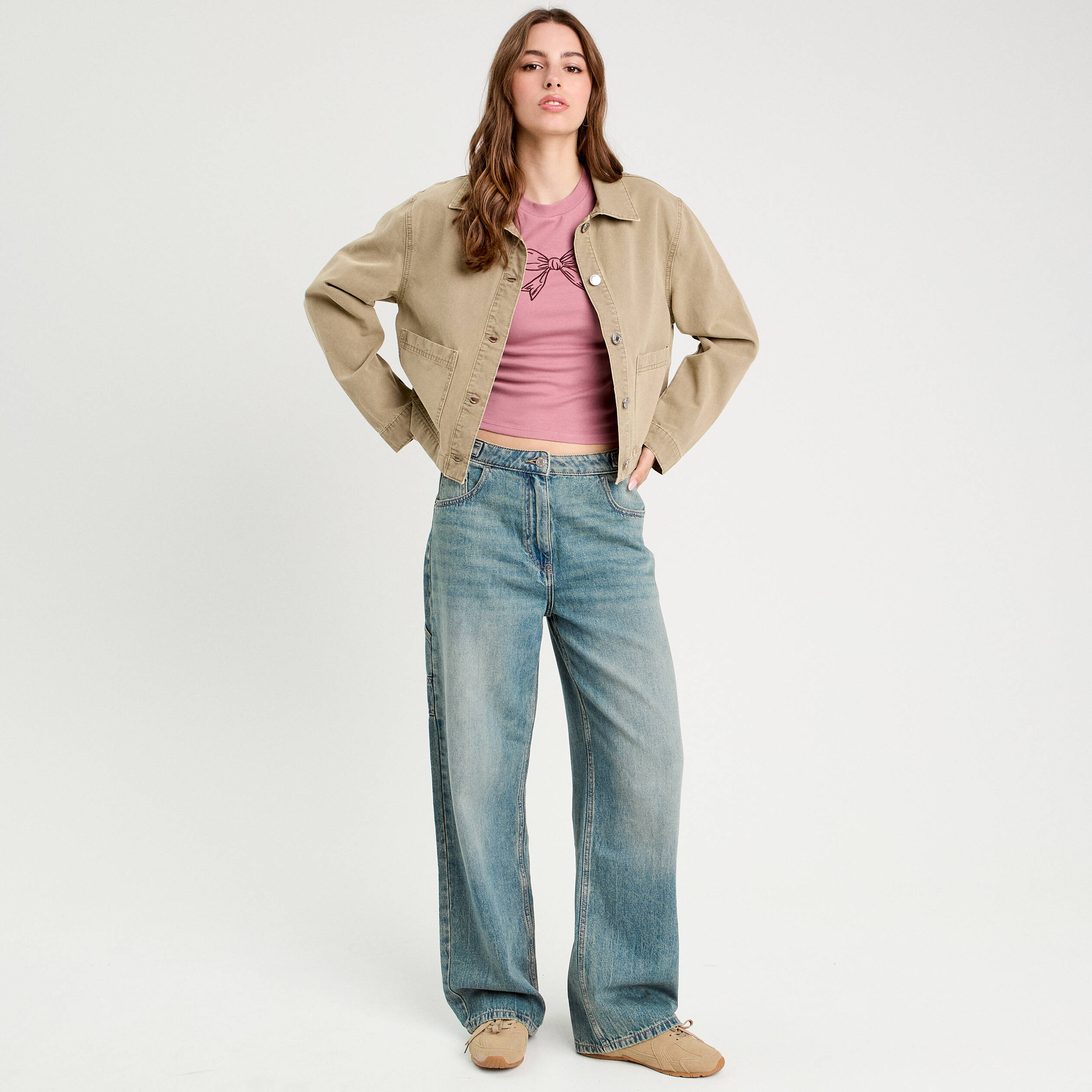 t shirt manches courtes ajuste vieux rose femme T-shirt manches courtes ajusté vieux rose femme