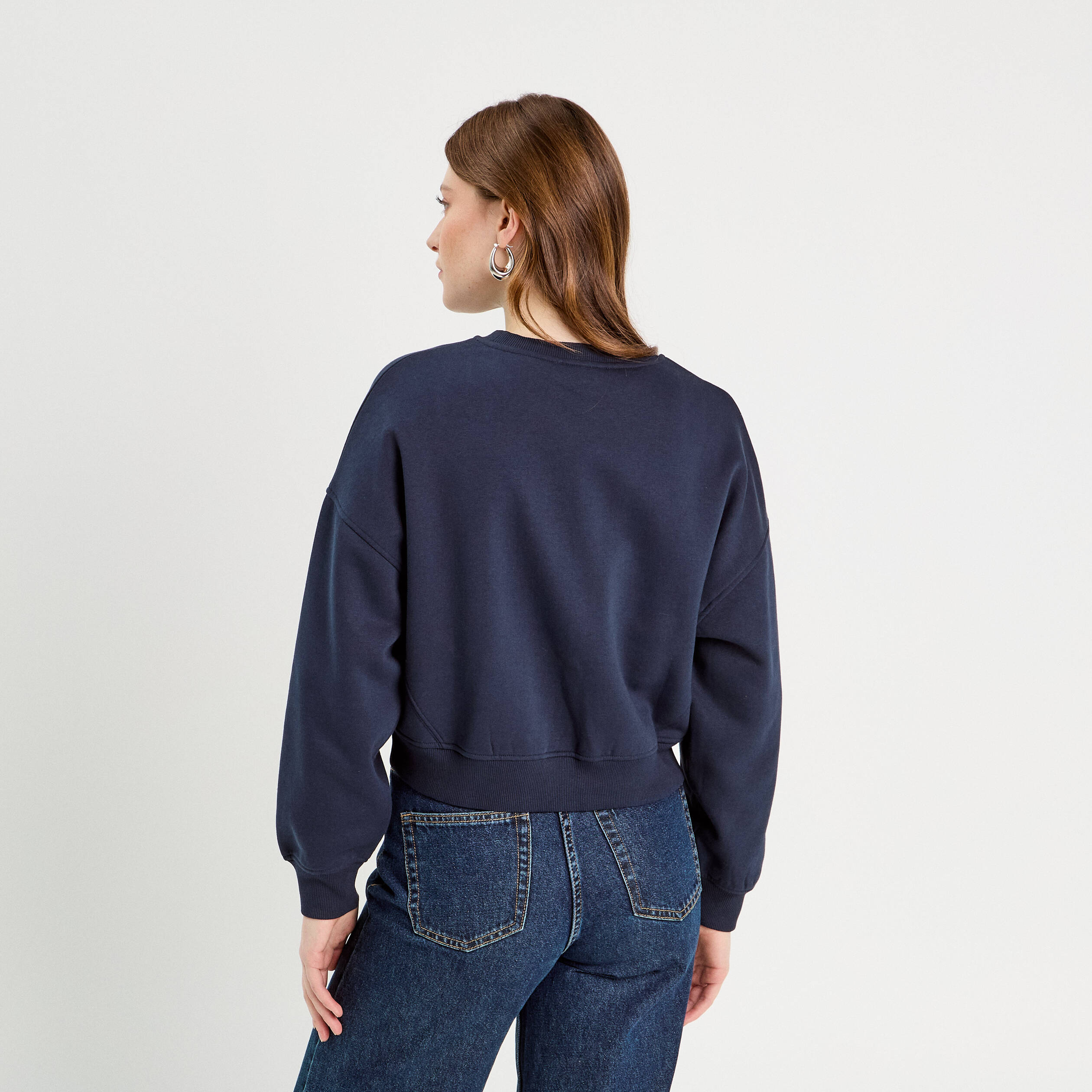 Sweat oversize bleu marine femme
