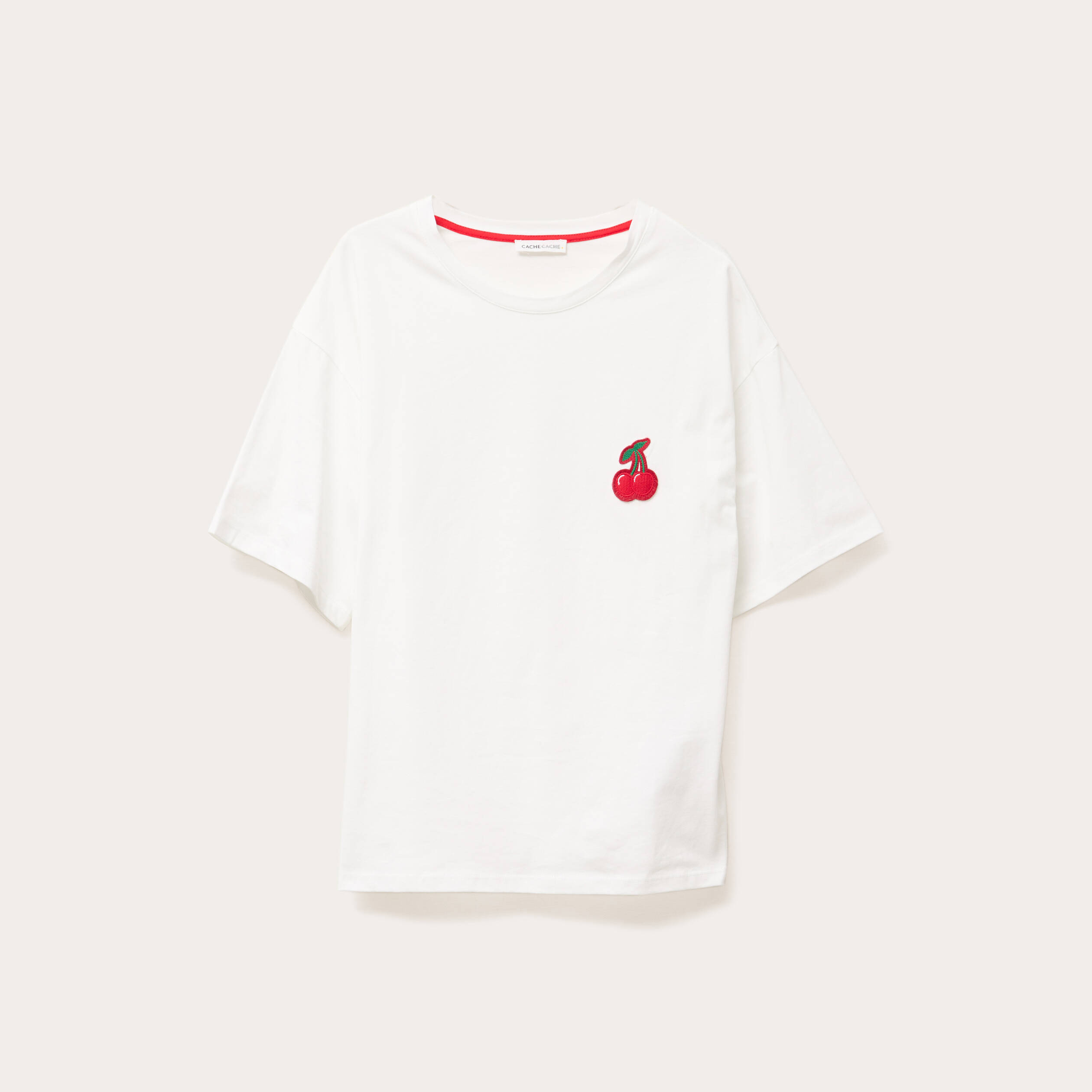T-shirt manches courtes ecru femme
