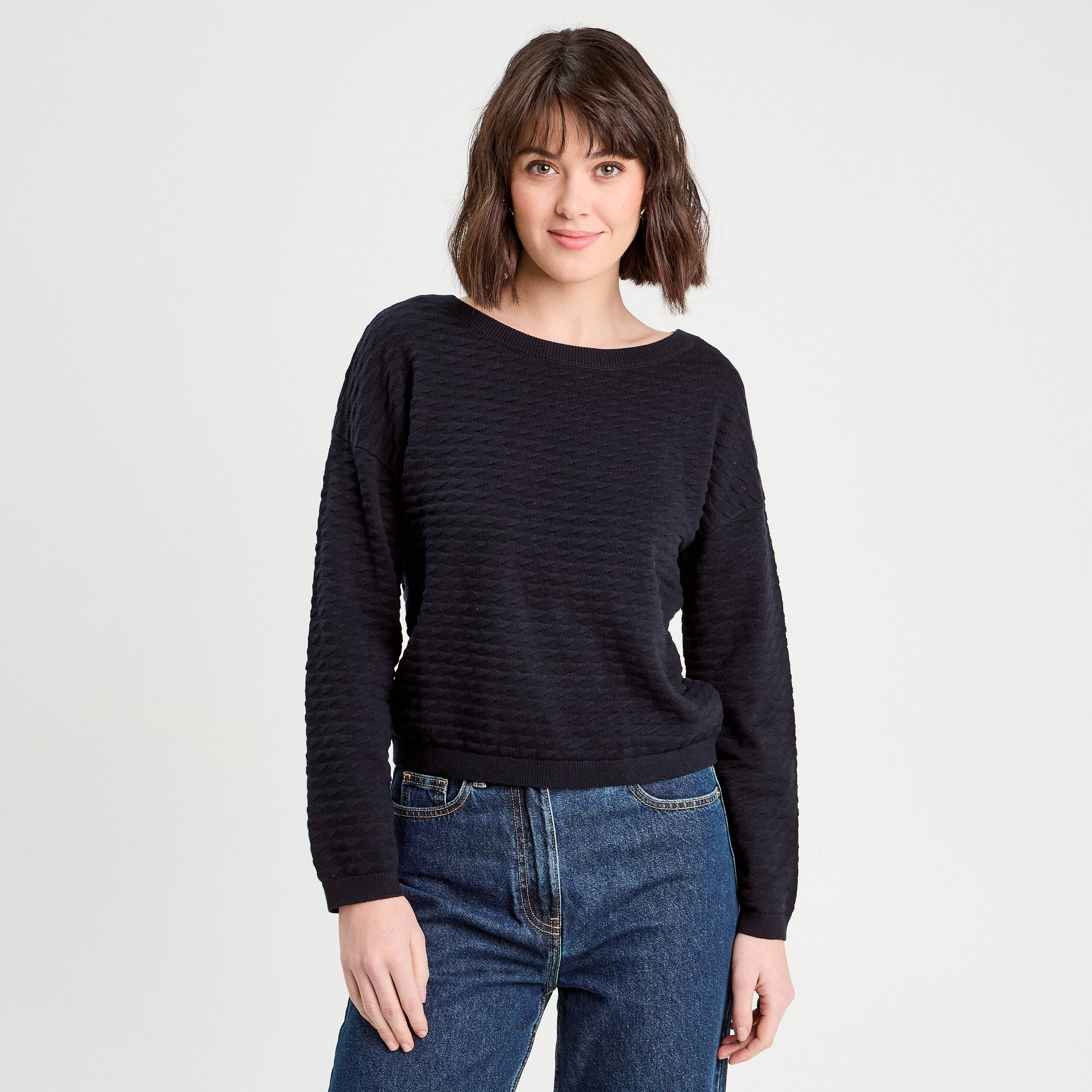 pull col bateau bleu marine femme Pull col bateau bleu marine femme