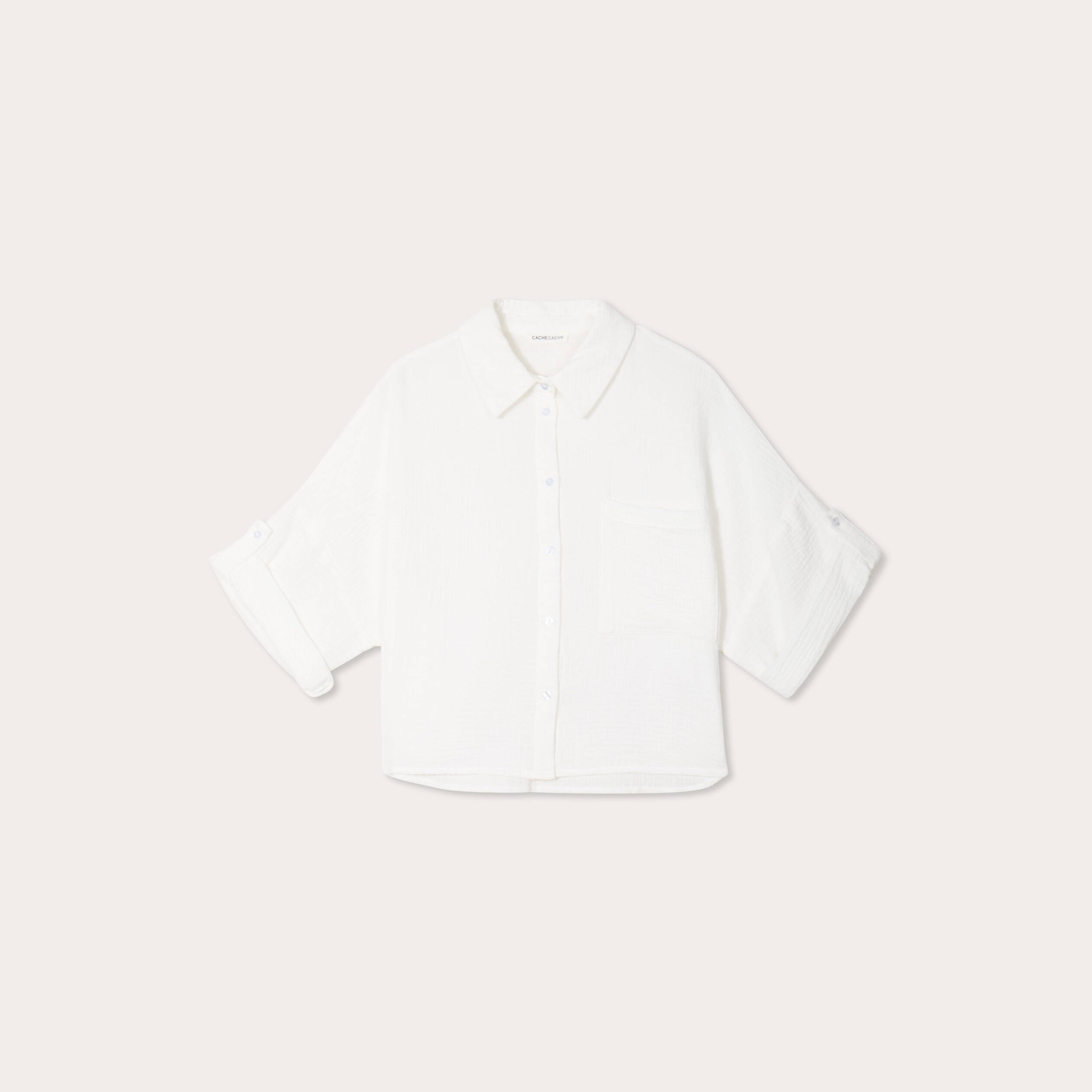 Chemise manches 3/4 ecru femme