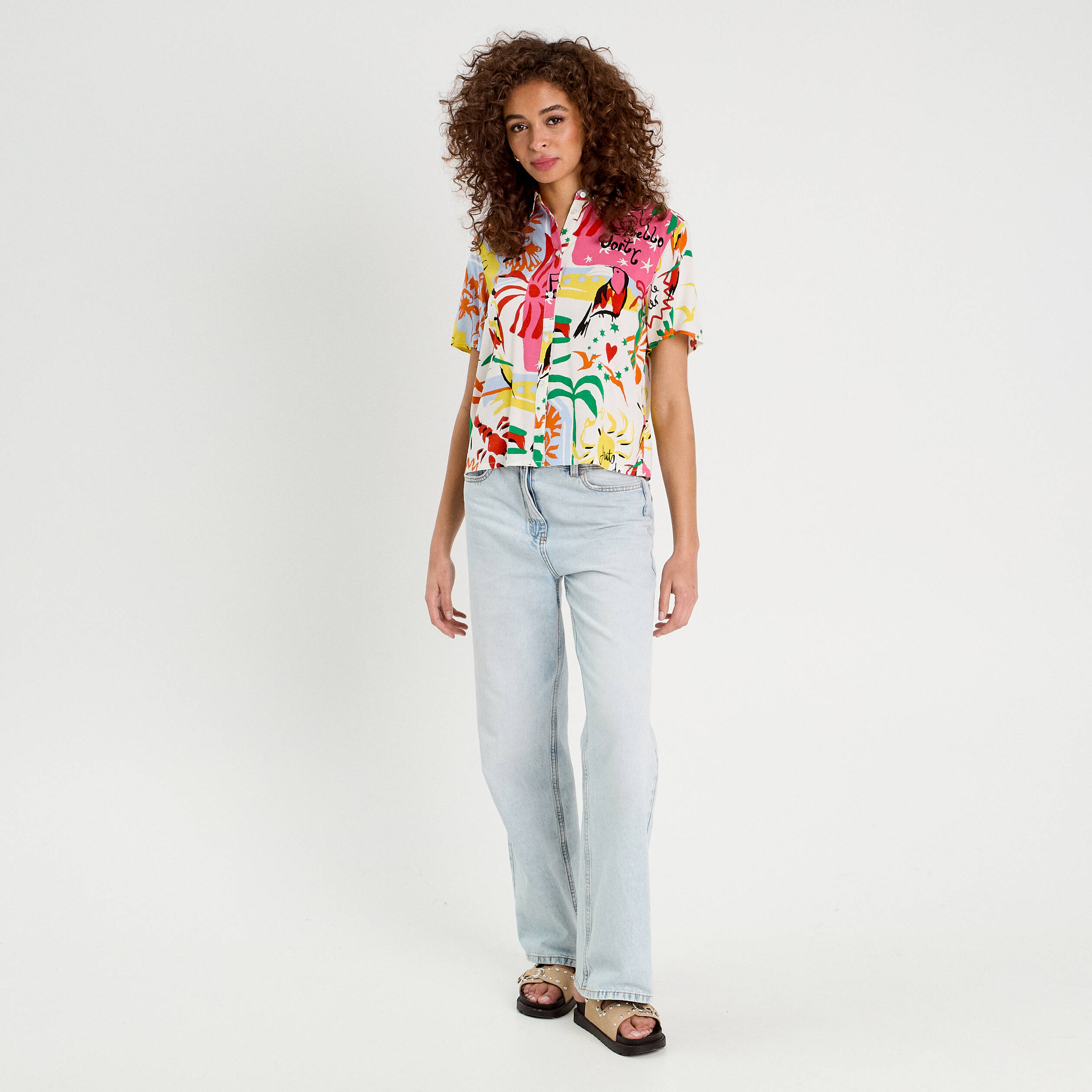 Chemise manches courtes blanc femme