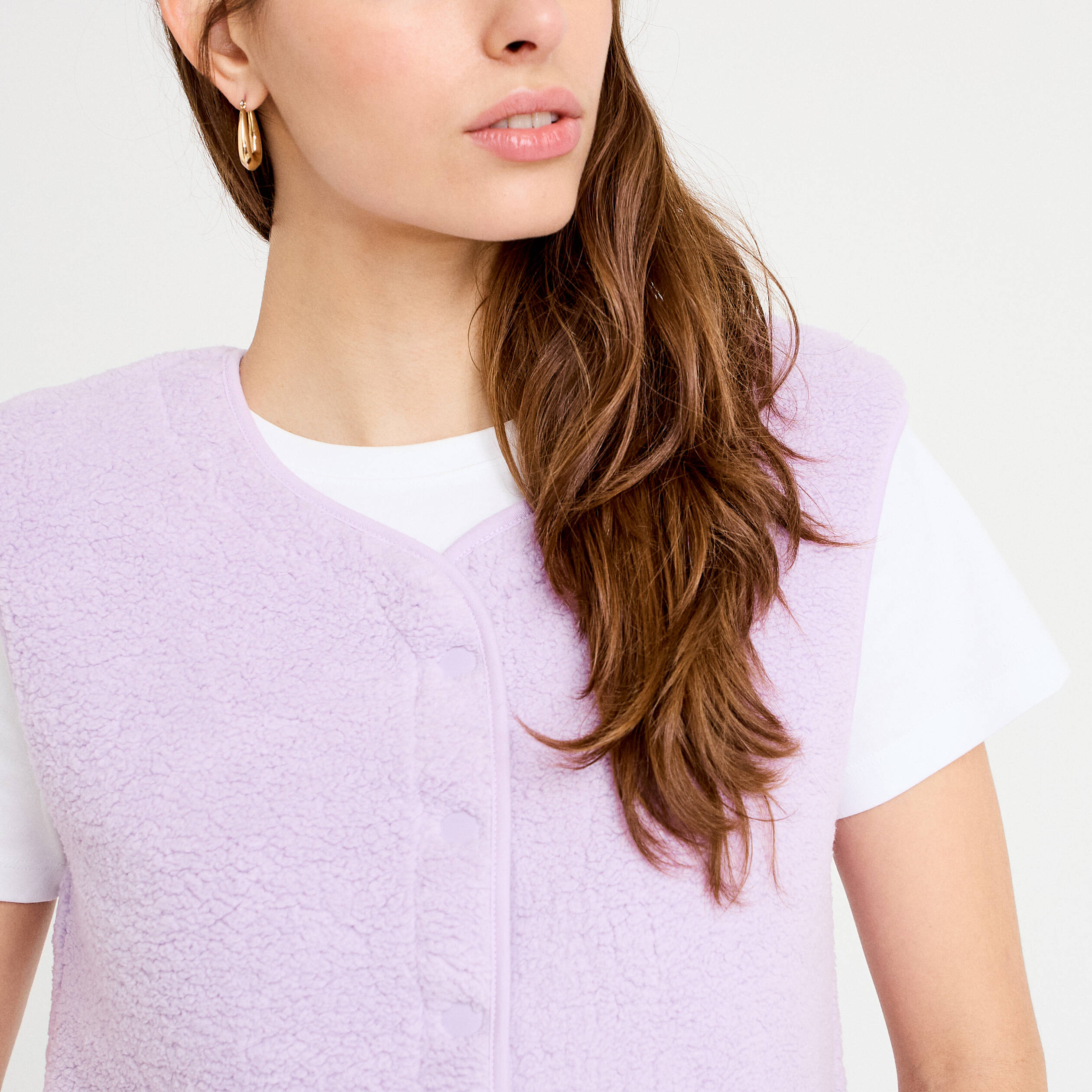 Gilet sans manches effet polaire parme femme