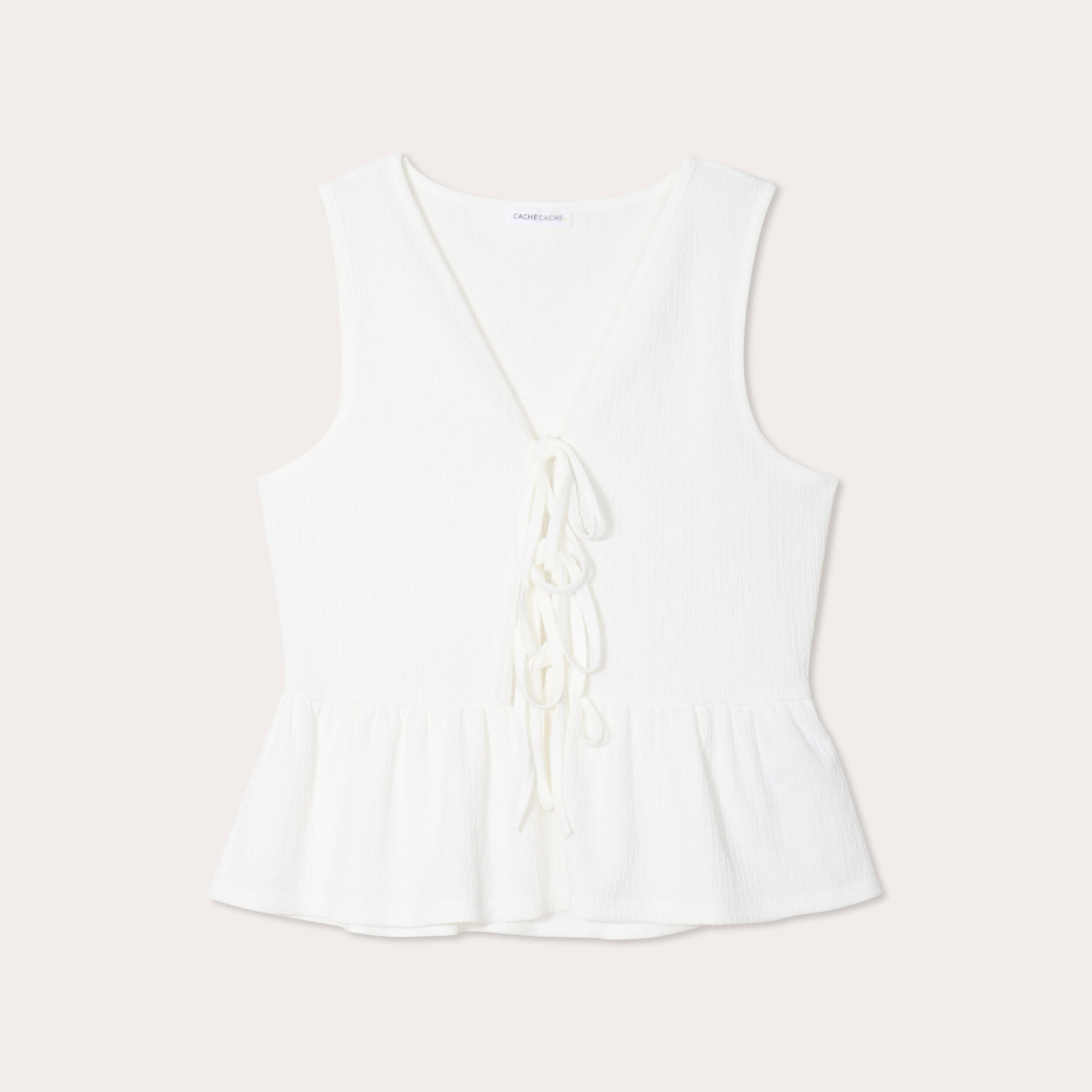 Blouse nou&eacute;e ecru femme
