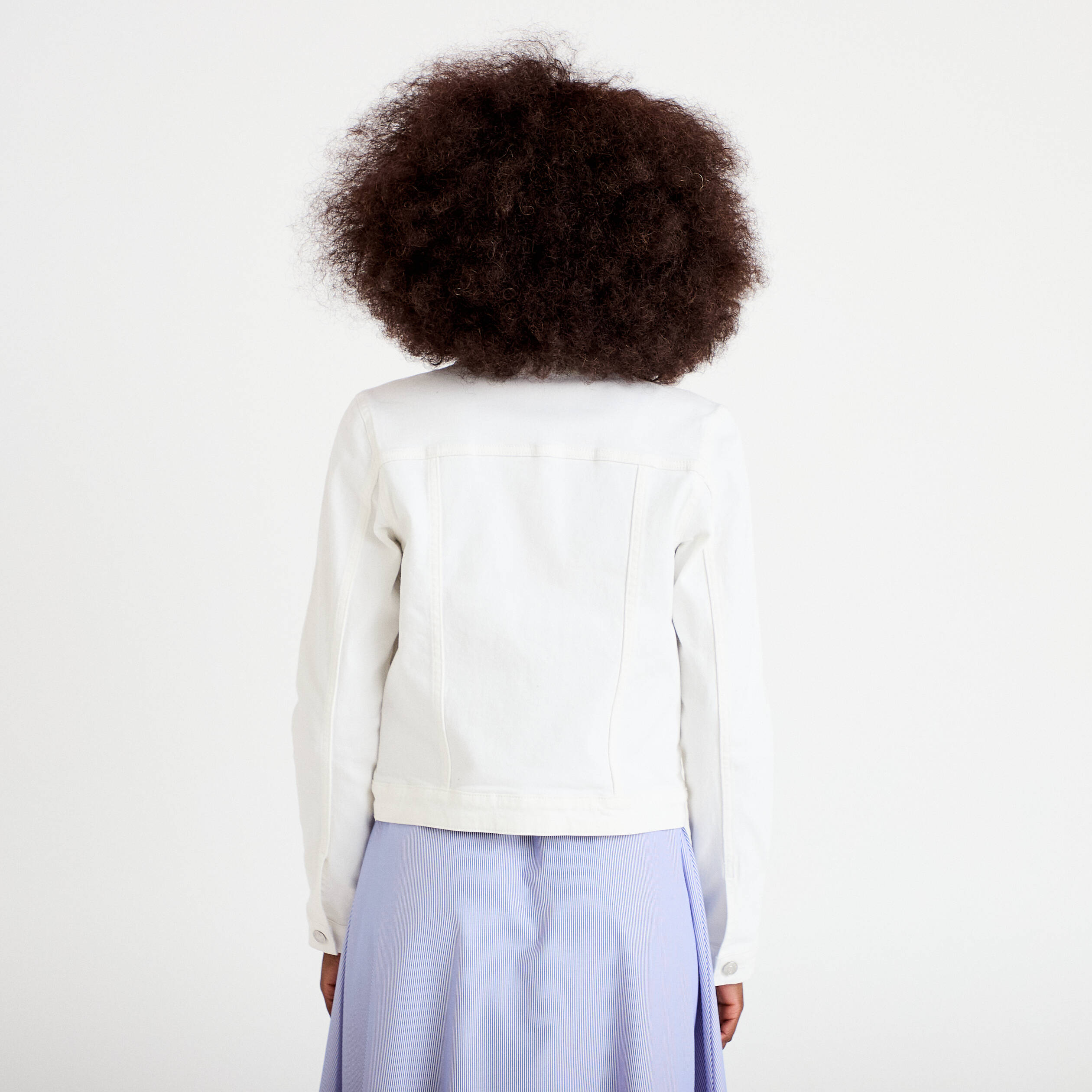 Veste En Jean Blanc J. Crew – Femme – Taille UK 10 (S) – Biker – Occasion