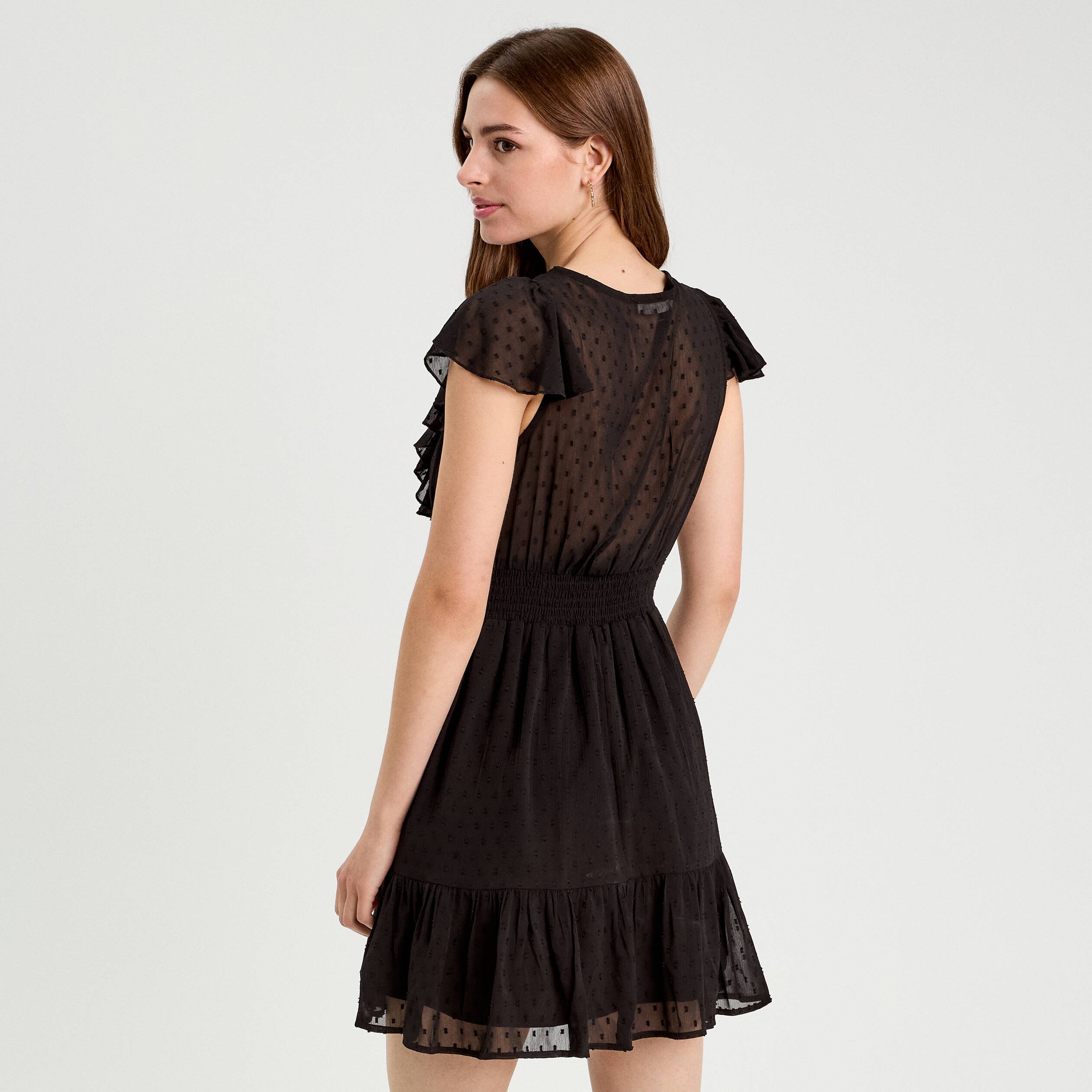 robe evasee plumetis noir femme Robe évasée plumetis noir femme