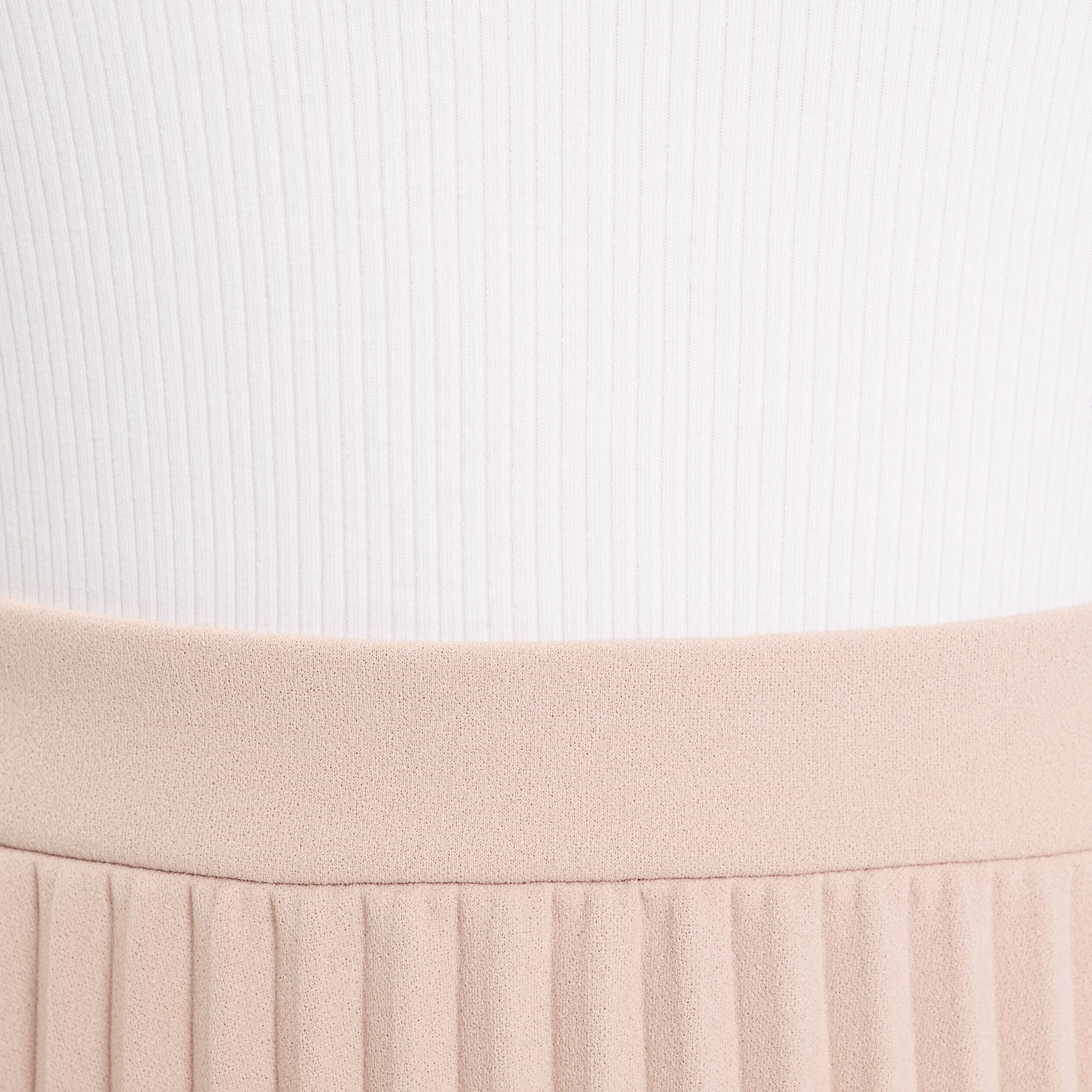 Robe droite pliss&eacute;e sable femme