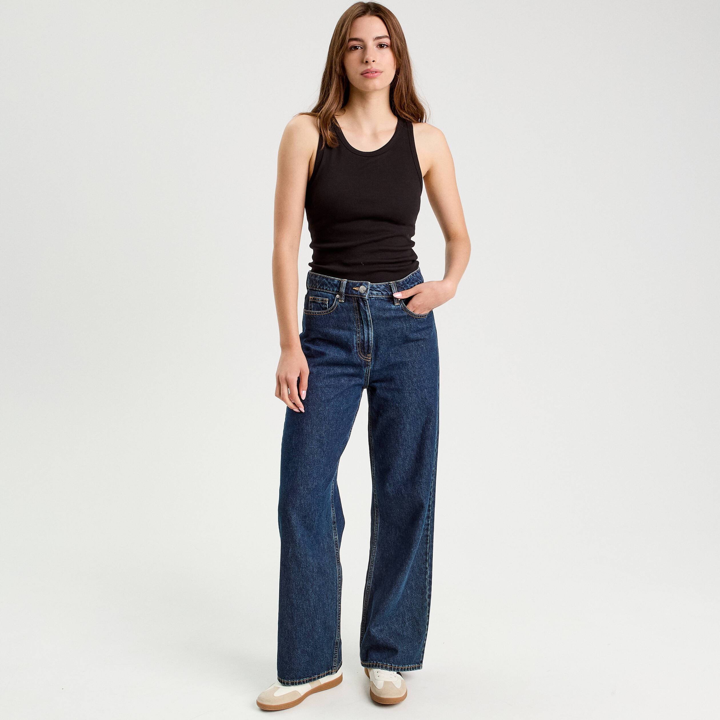 debardeur cotele noir femme Débardeur côtelé noir femme