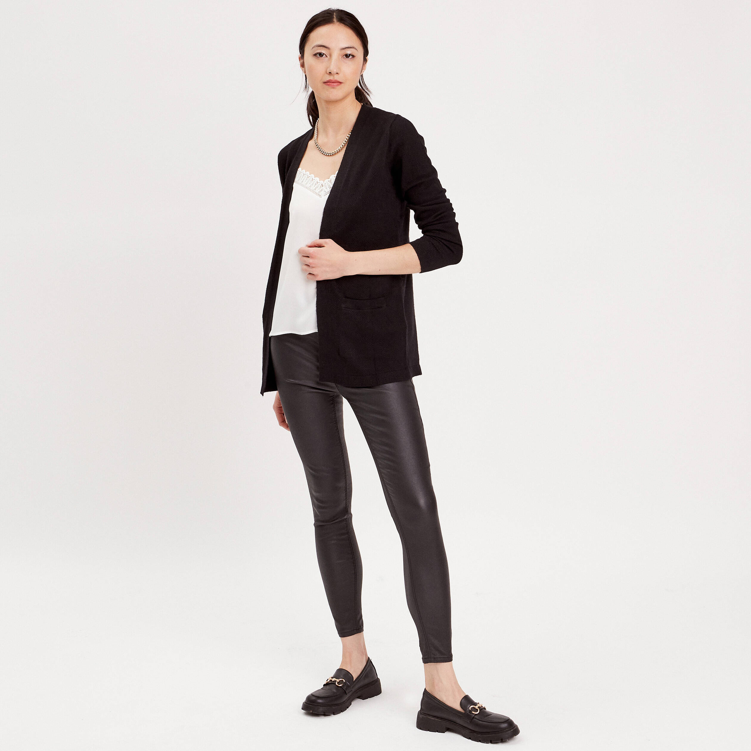 gilet manches longues noir femme Gilet manches longues noir femme