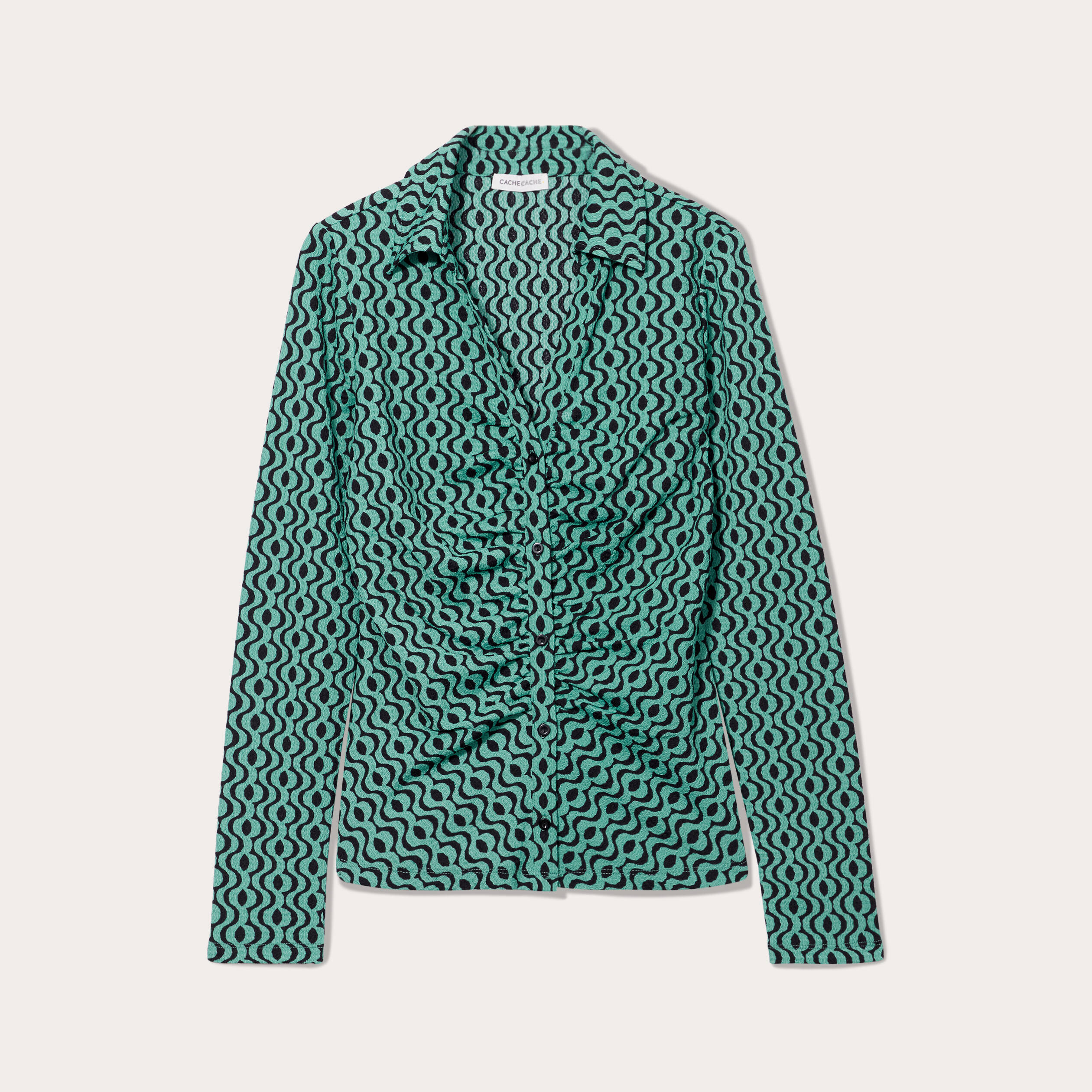 blouse manches longues froncee noir femme Blouse manches longues froncée noir femme