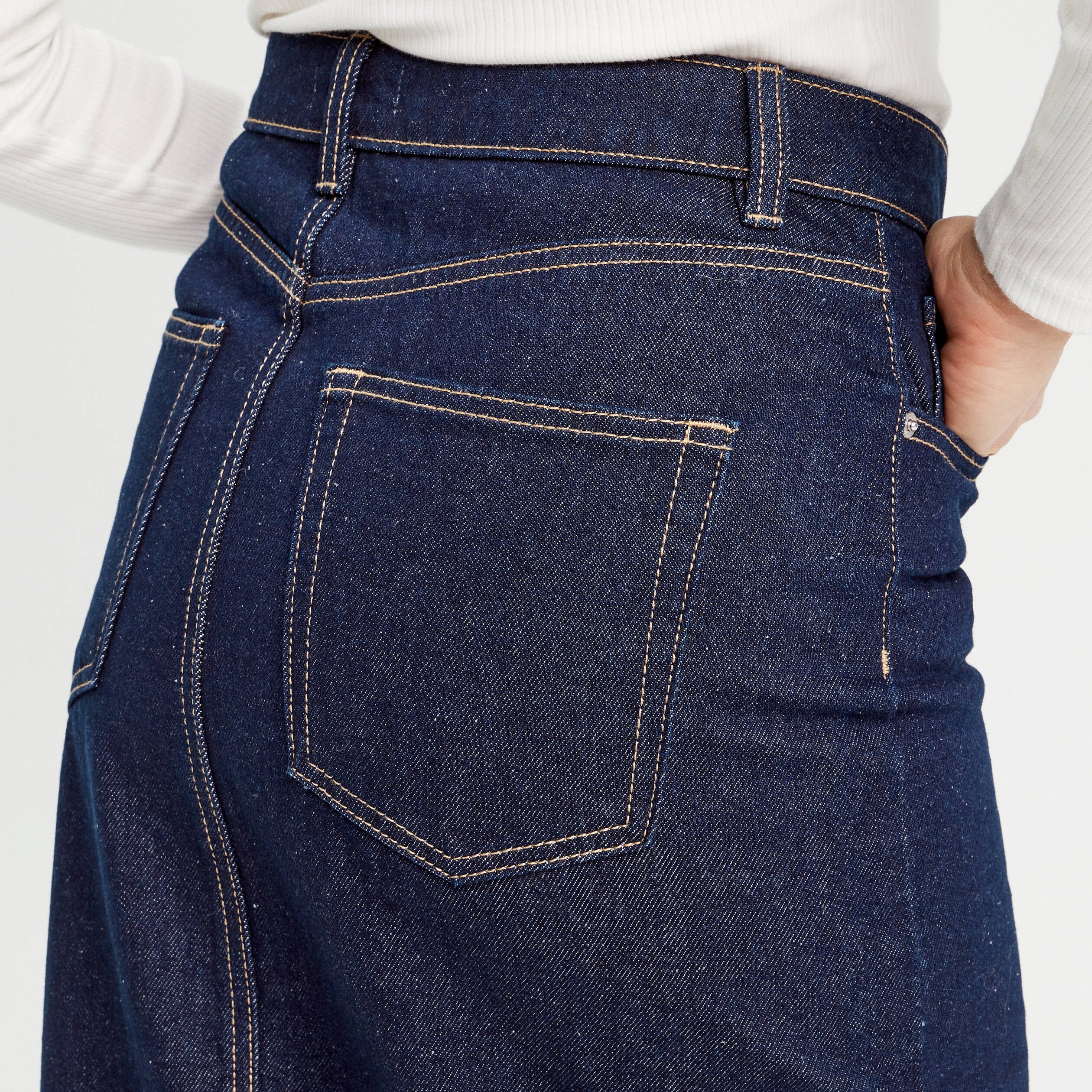 Jupe crayon taille standard denim brut femme