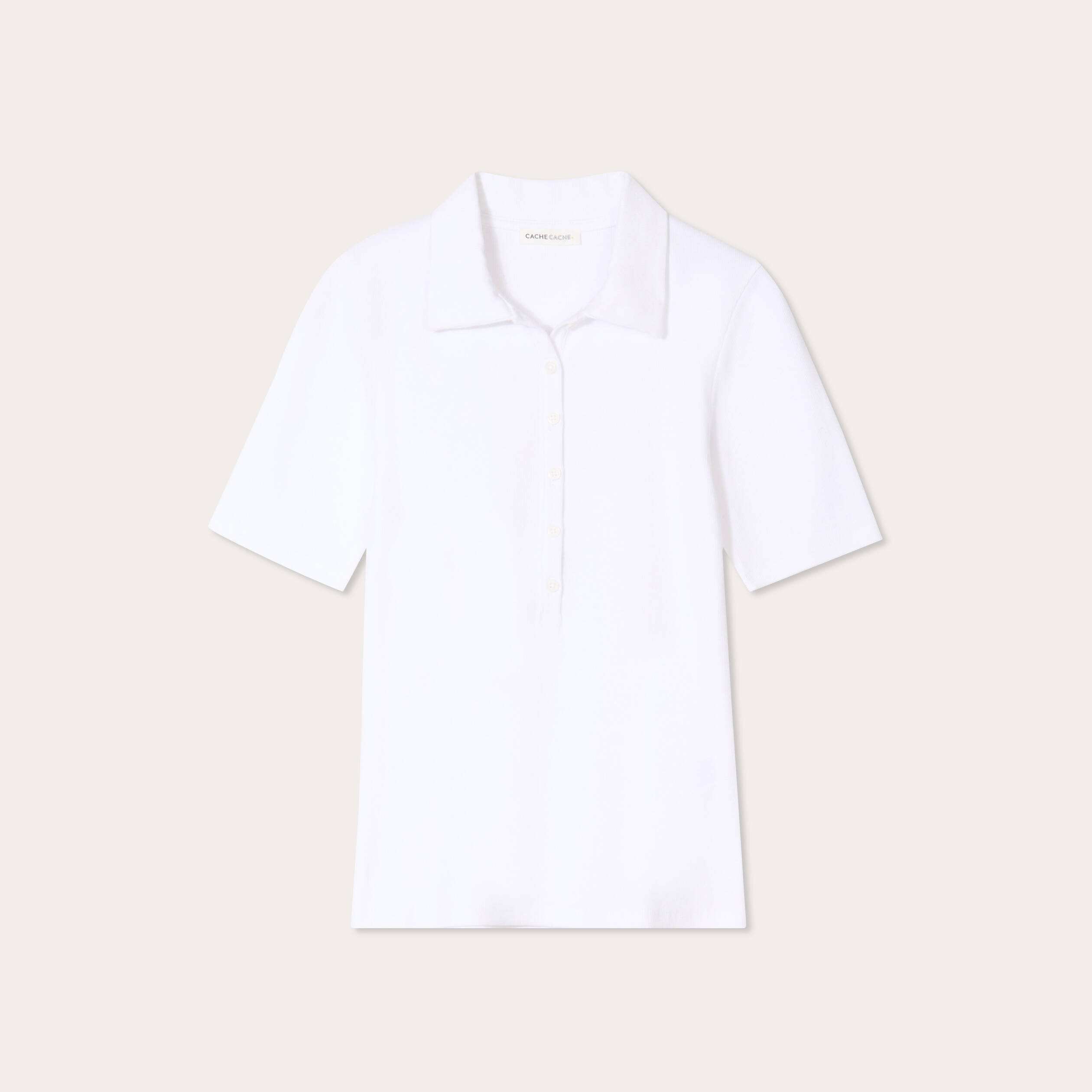 Polo manches courtes blanc femme
