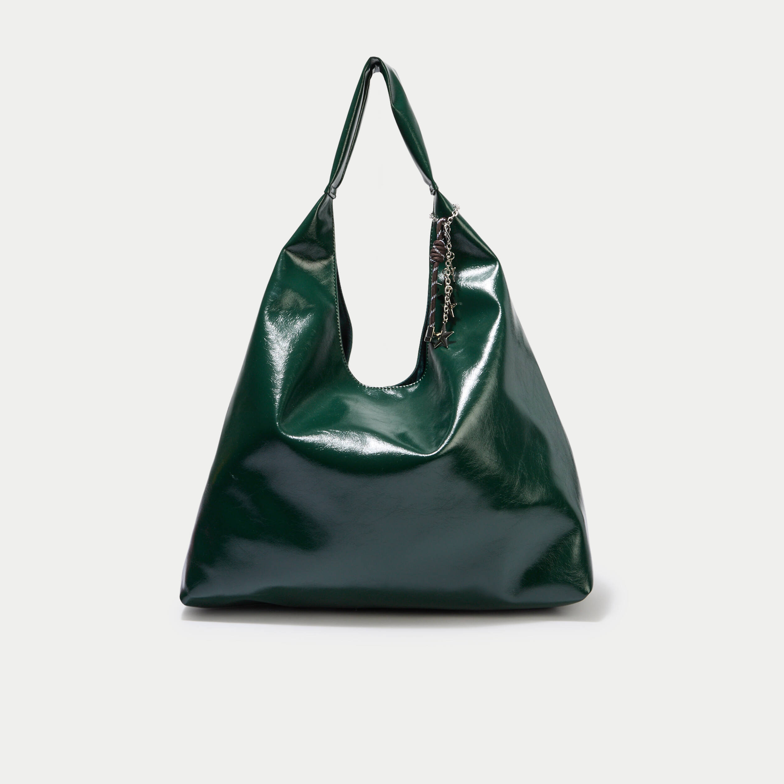 Sac avec pendentif charms vert fonc&eacute; femme