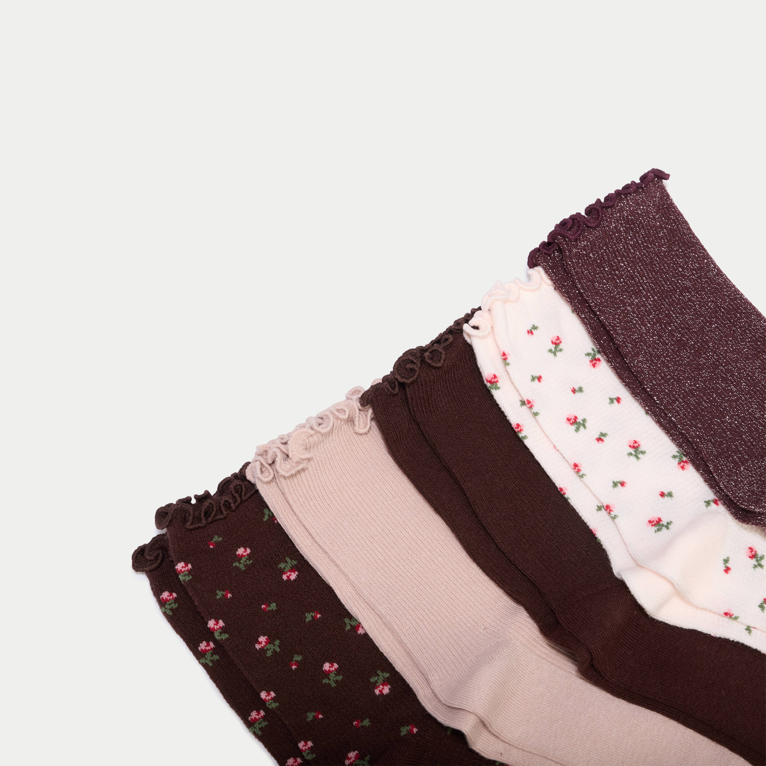 Lot 5 paires de chaussettes violet fonc&eacute; femme