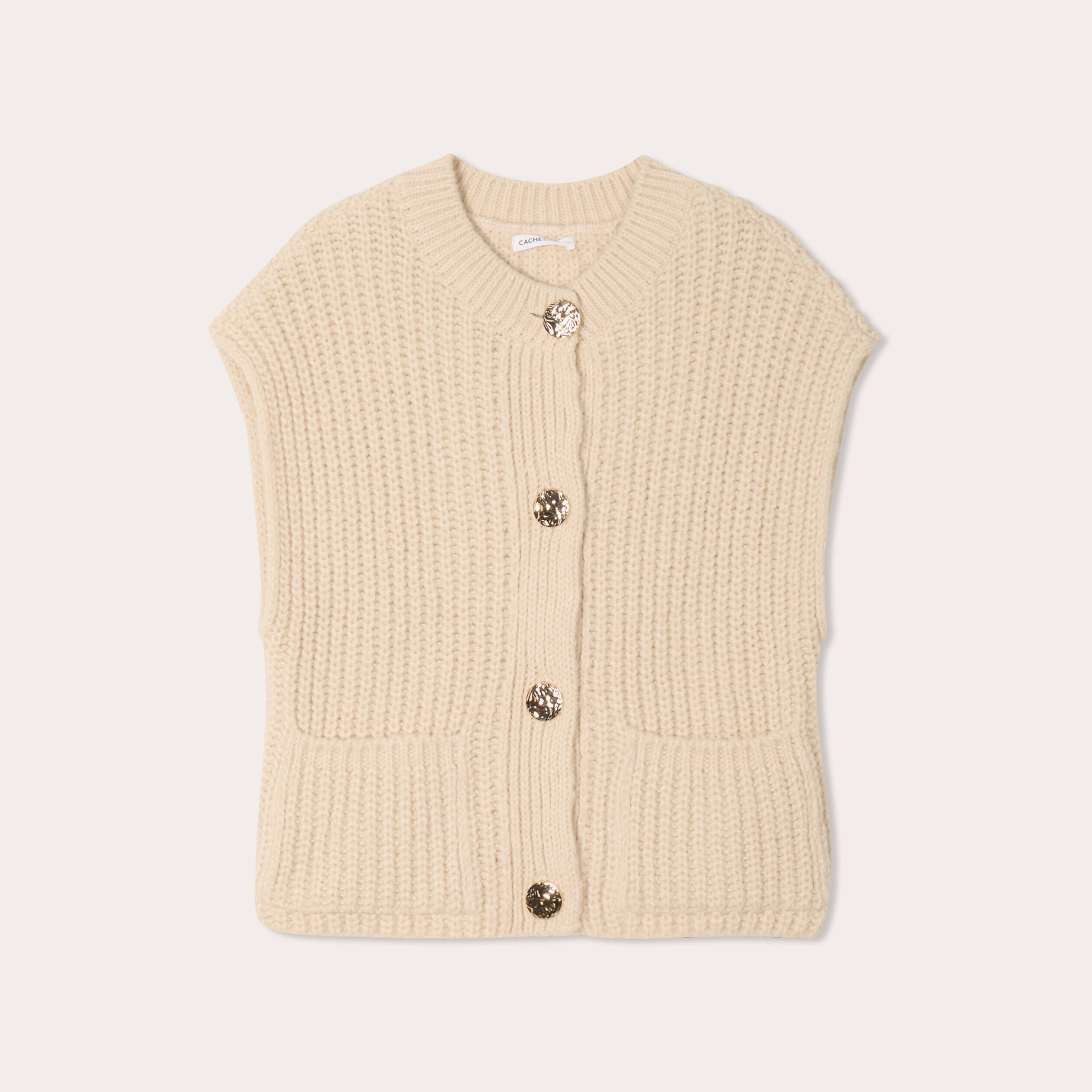 gilet sans manches ecru femme Gilet sans manches ecru femme