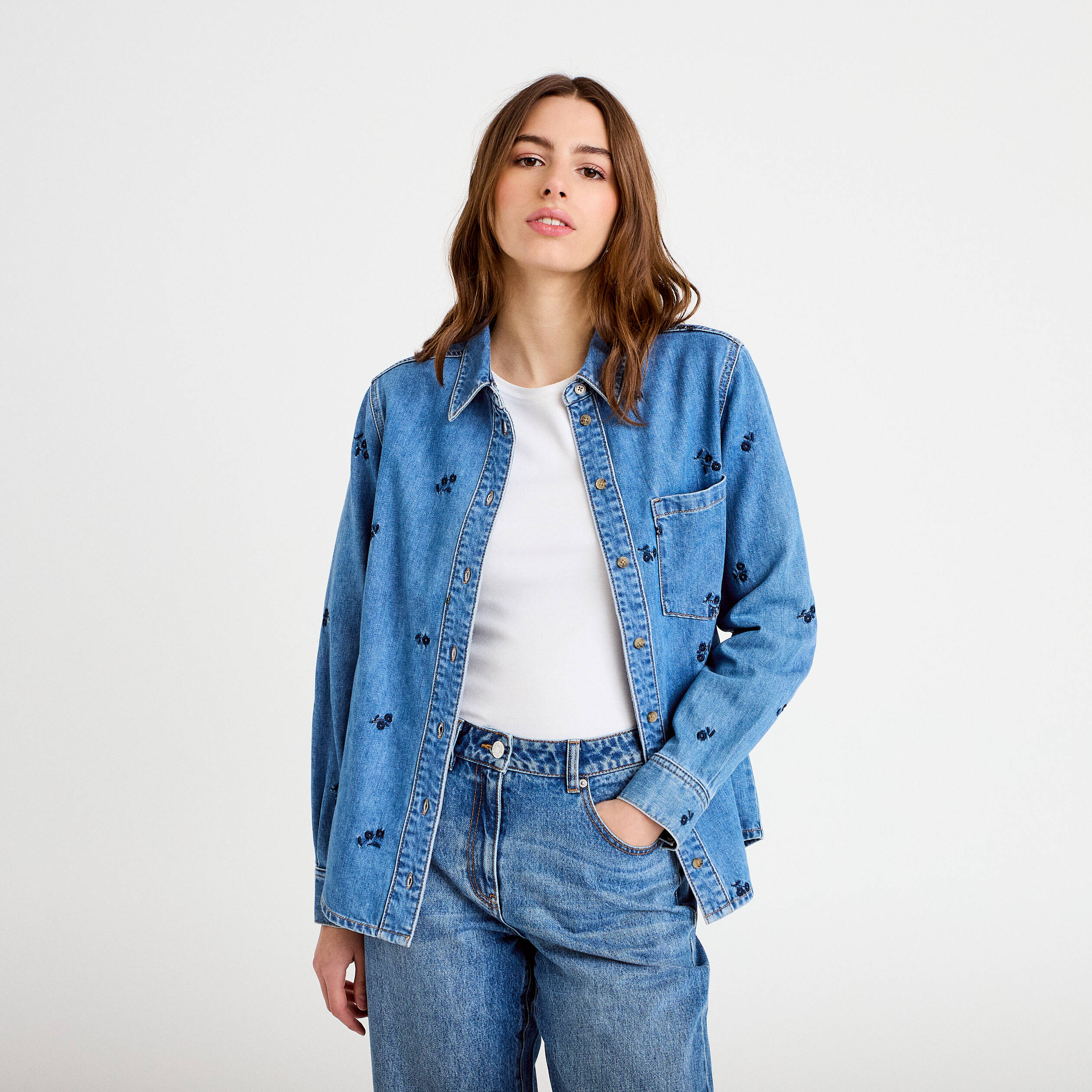 Chemisier manches courtes en coton | la Vie en Rose