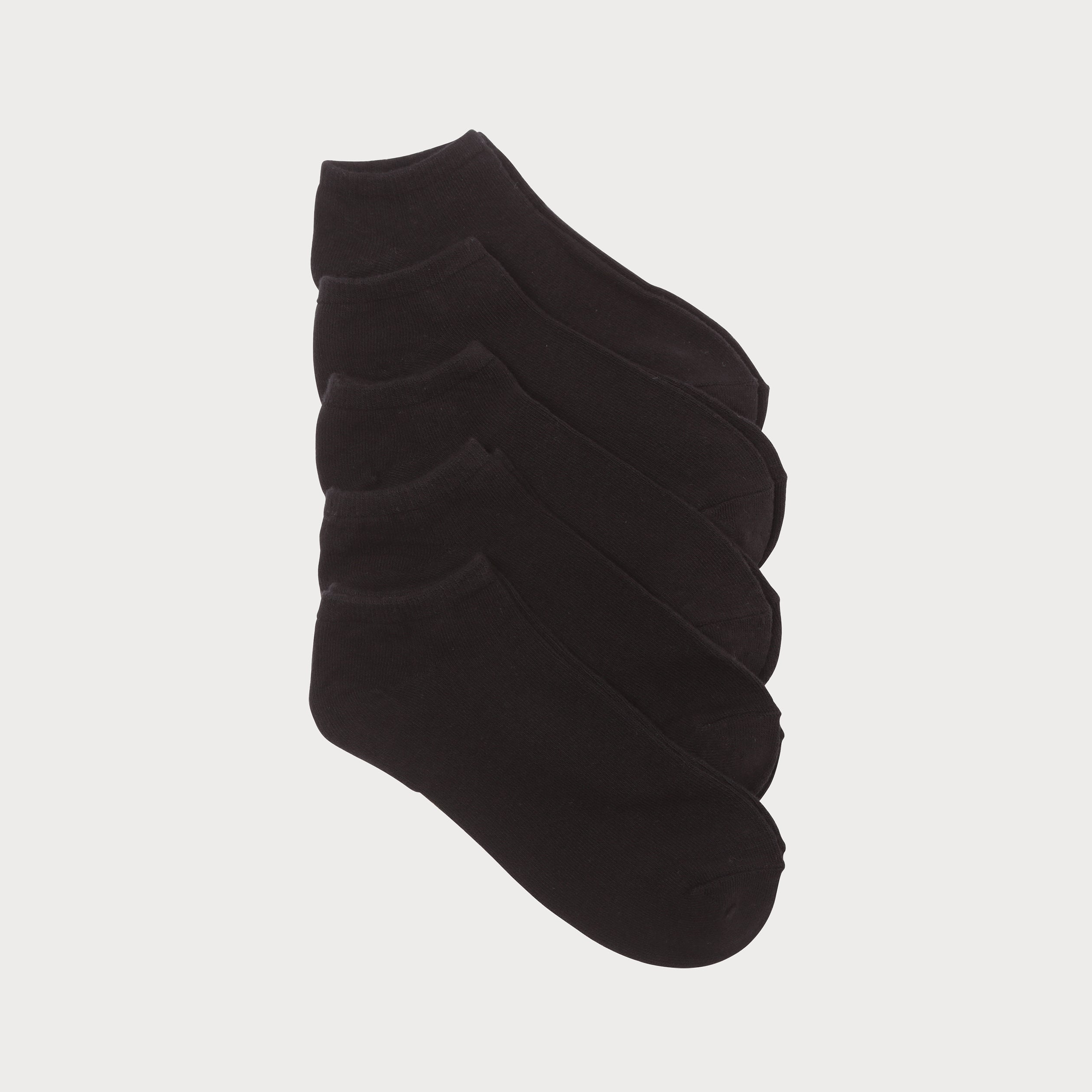 Lot de 5 paires de chaussettes unies noir femme