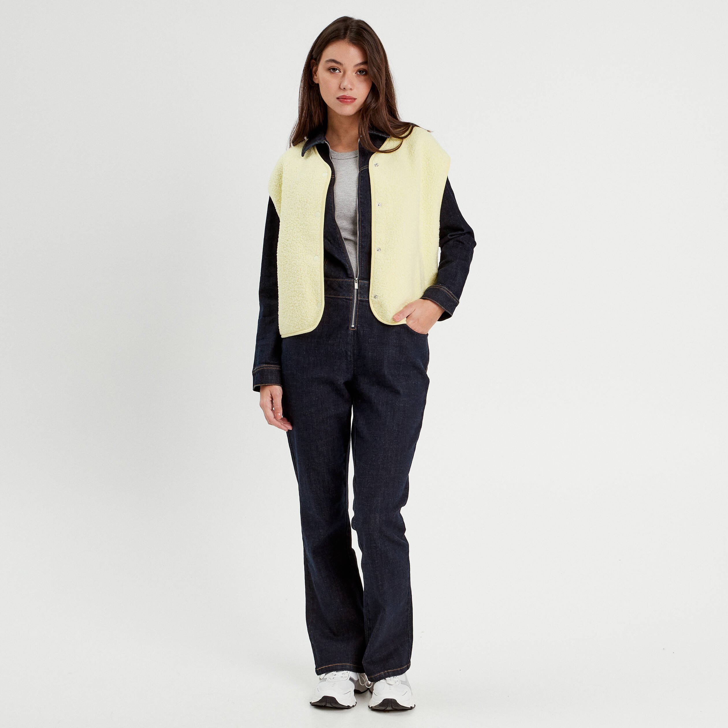 gilet polaire sans manches jaune clair femme Gilet polaire sans manches jaune clair femme