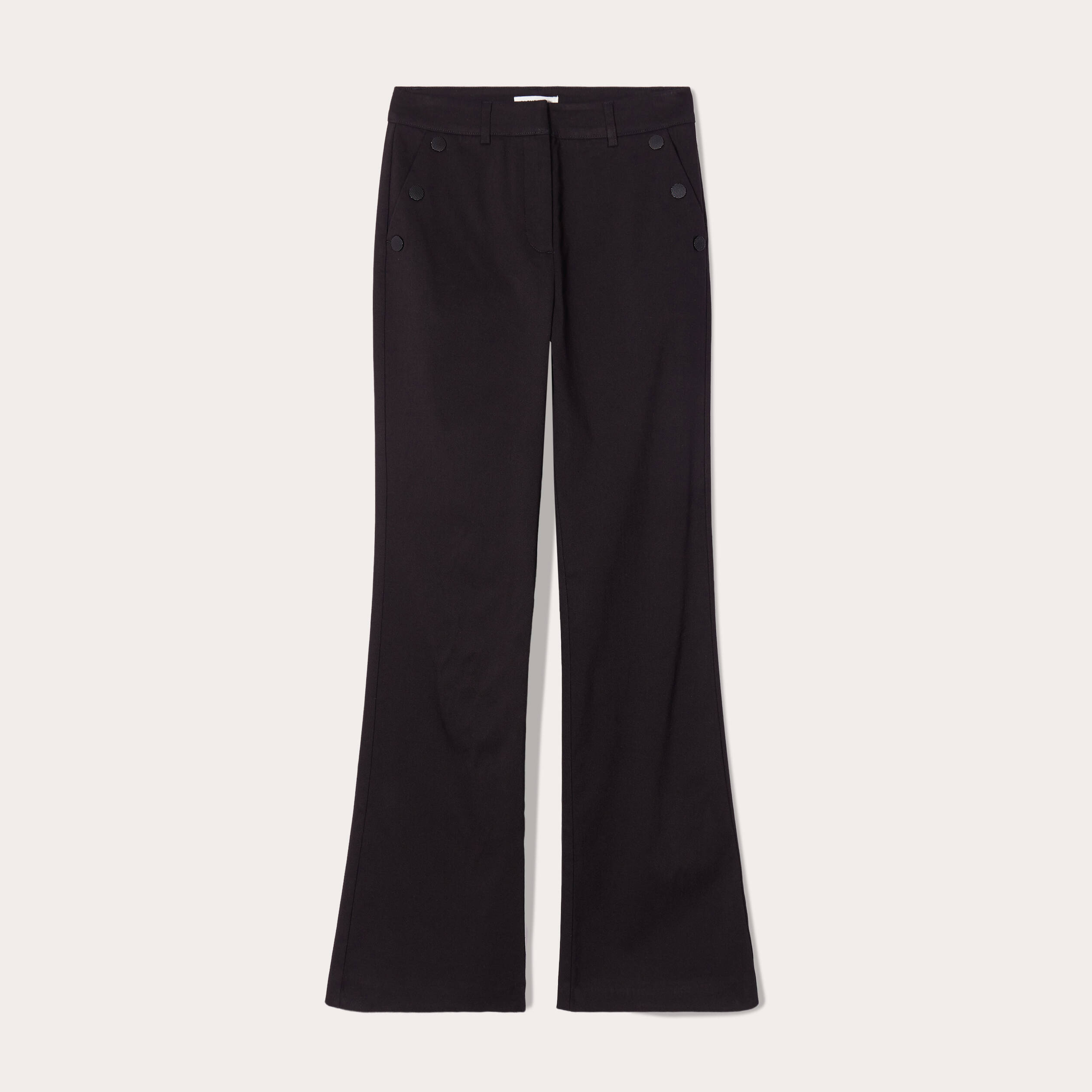 Pantalon bootcut &agrave; pont noir femme