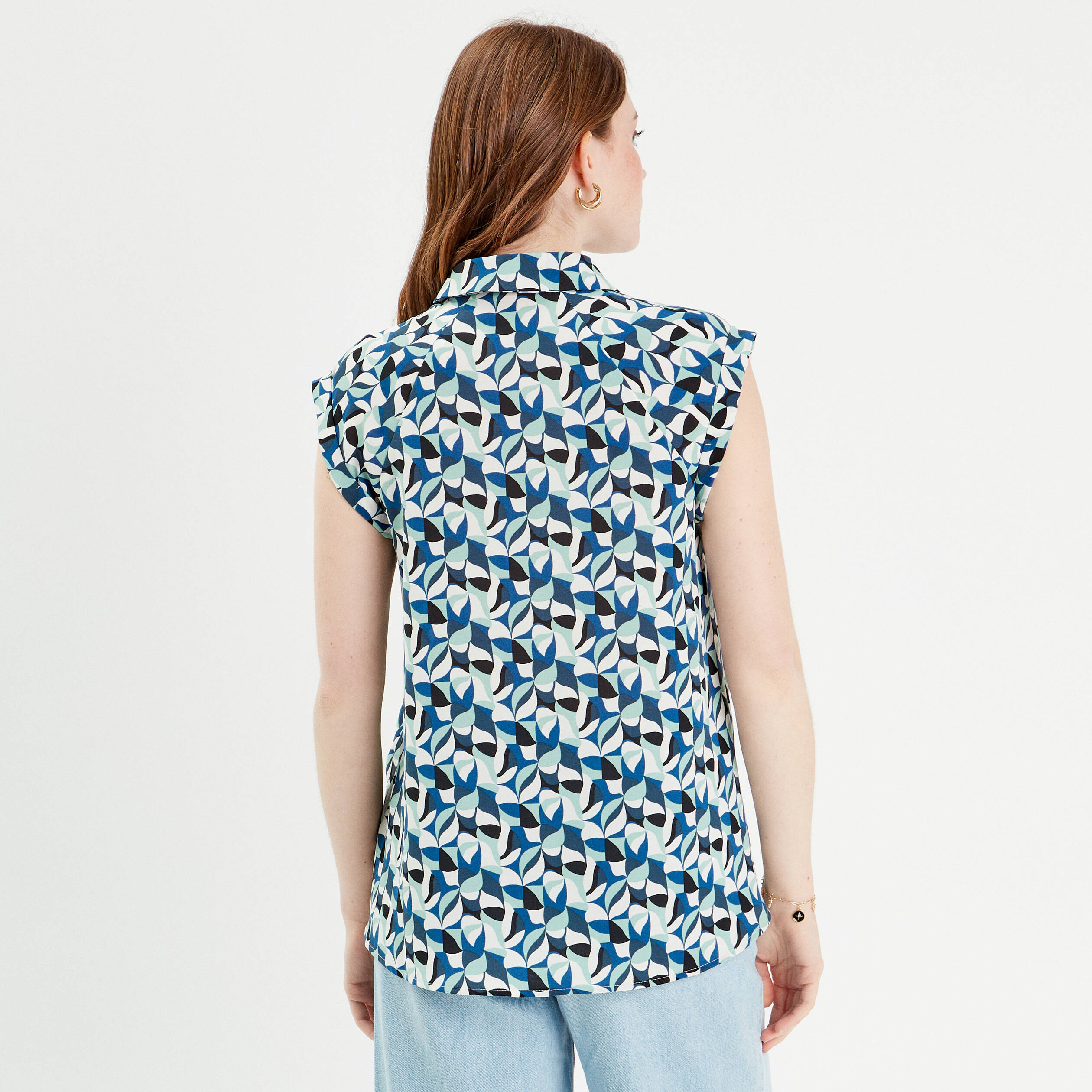 blouse sans manches bleu femme Blouse sans manches bleu femme