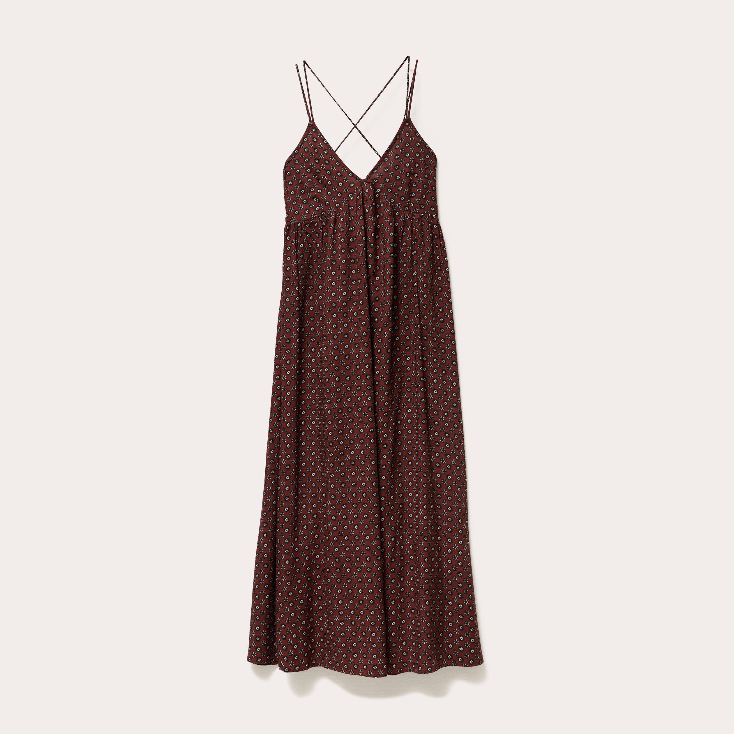 robe longue evasee bretelles marron cognac femme Robe longue évasée bretelles marron cognac femme