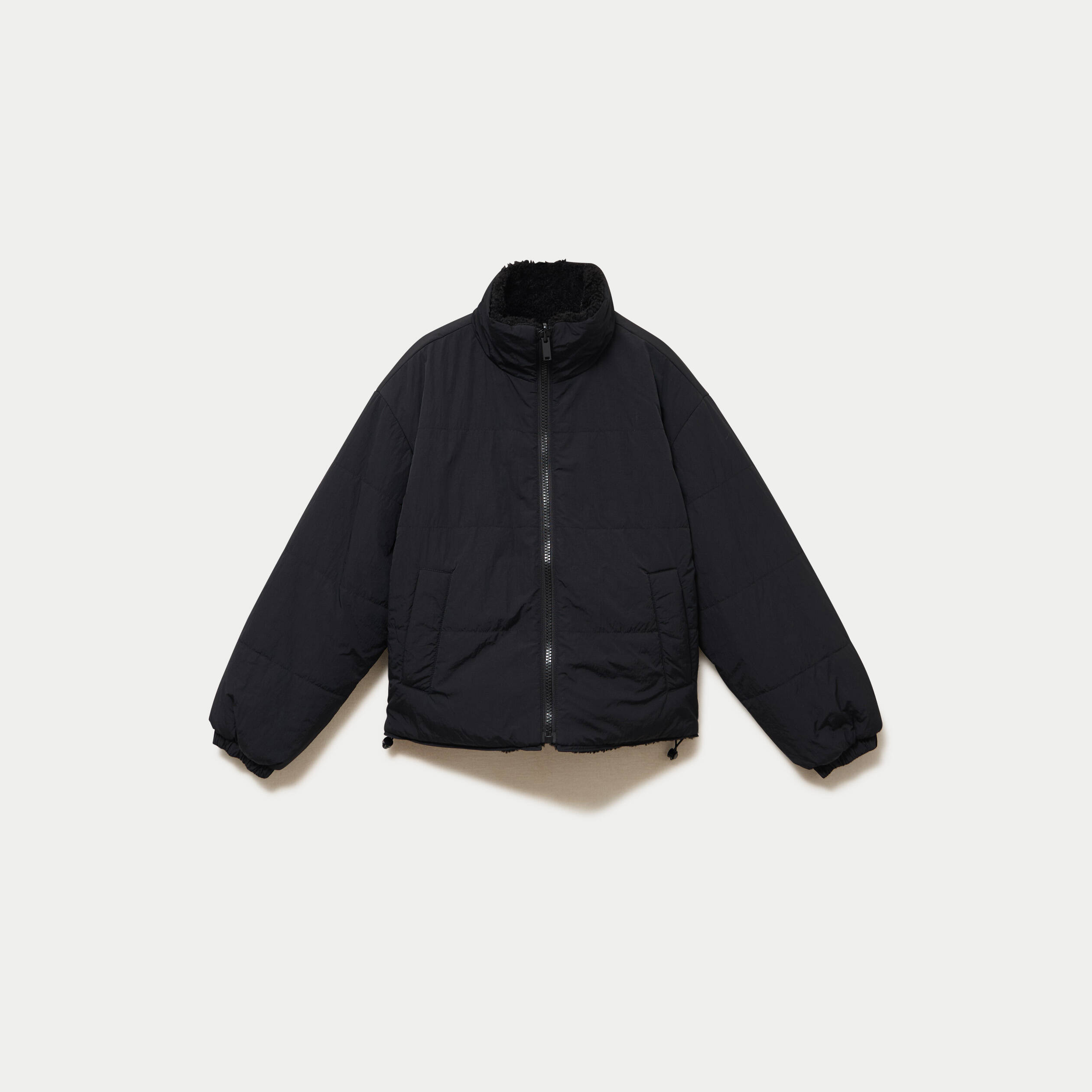 Parka r&eacute;versible effet polaire noir femme
