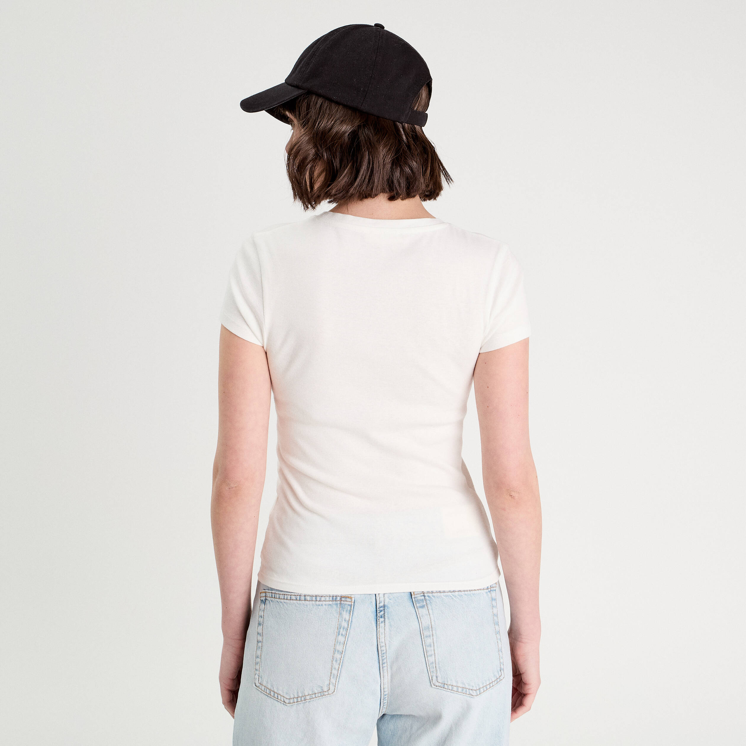 T-shirt manches courtes ecru femme