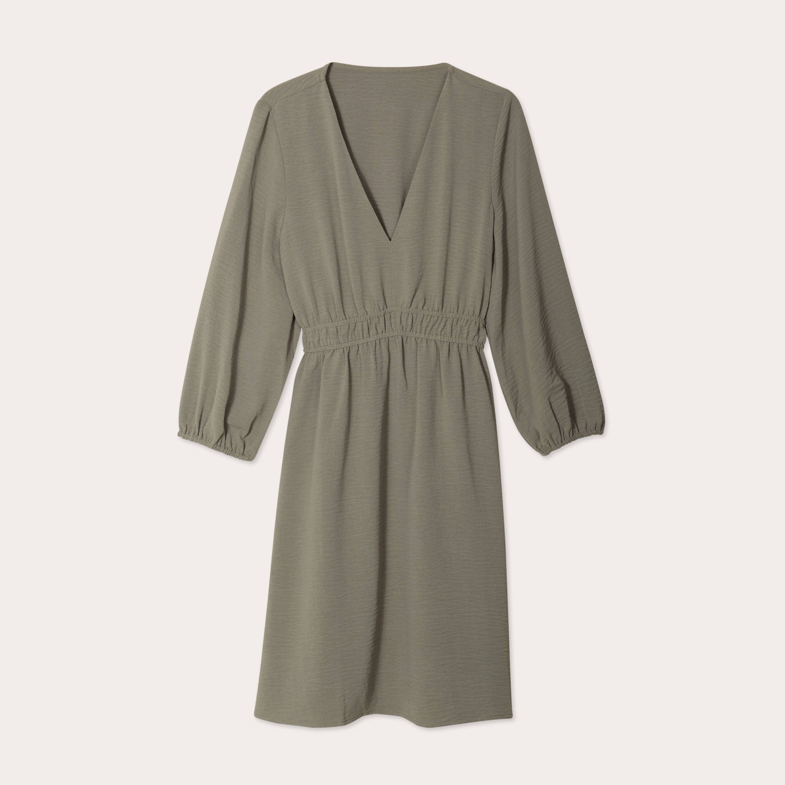 robe evasee manches 34 vert kaki femme Robe évasée manches 3/4 vert kaki femme