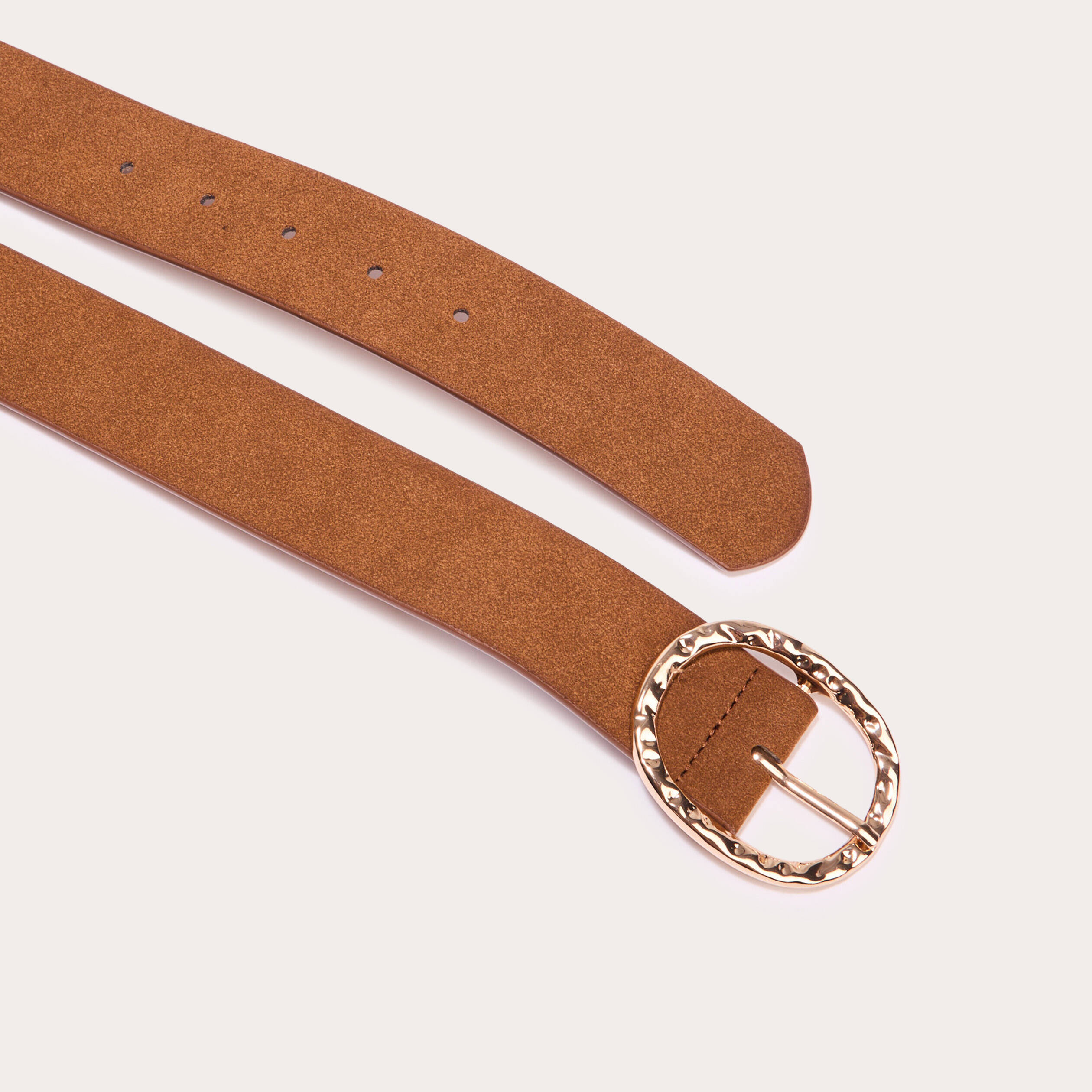 Ceinture Femme PU Camel - Boucle Ardillon Métal, Réglable Pour Jeans, Robes, Jupes Et Manteaux