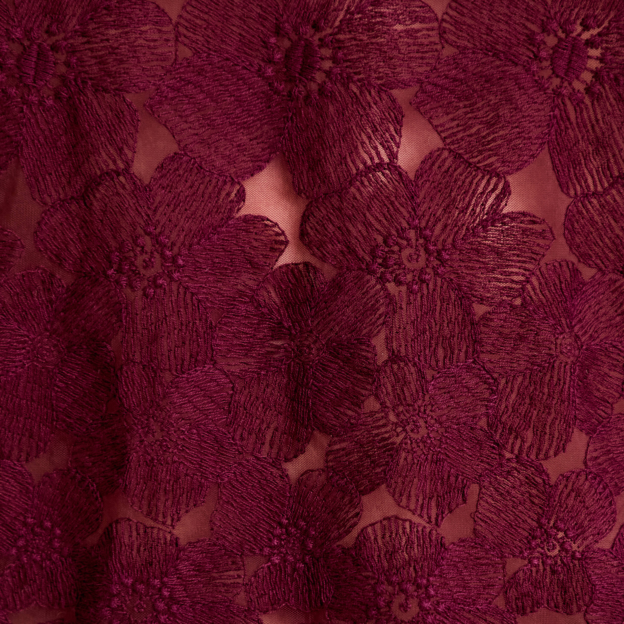 Blouse droite col v en dentelle prune femme