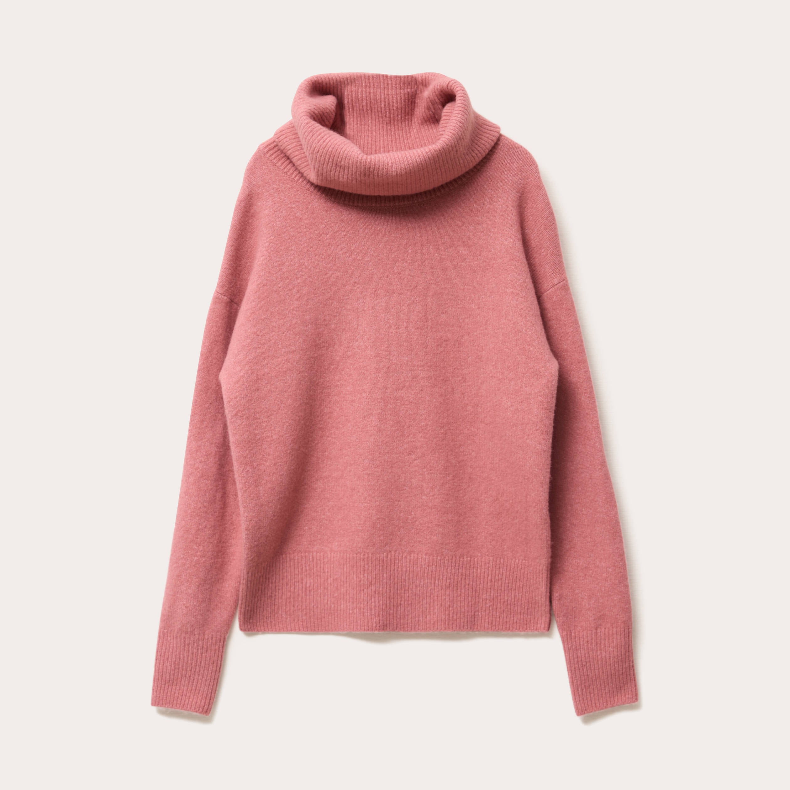 Pull avec col roul&eacute; rose femme