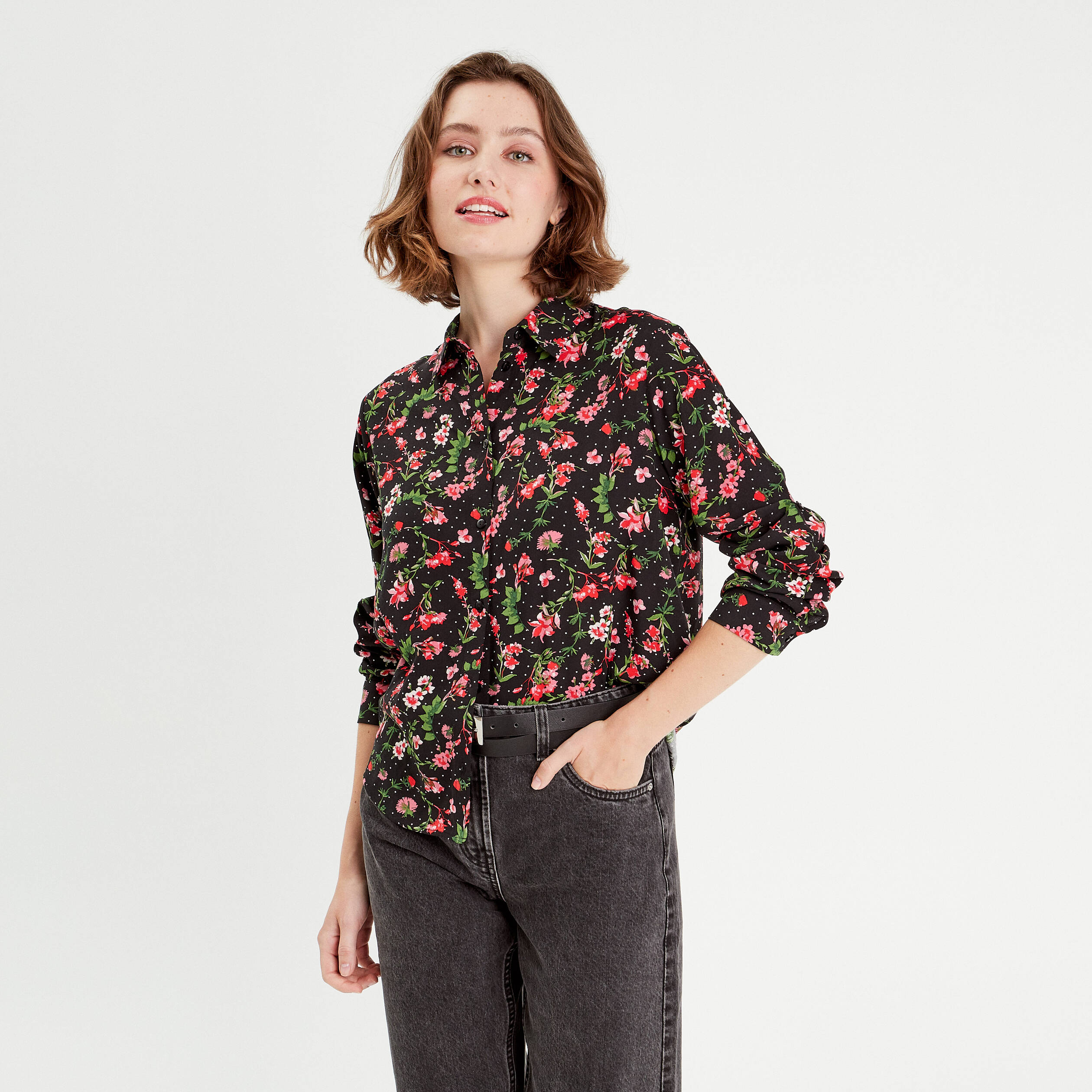 chemise manches longues noir femme Chemise manches longues noir femme