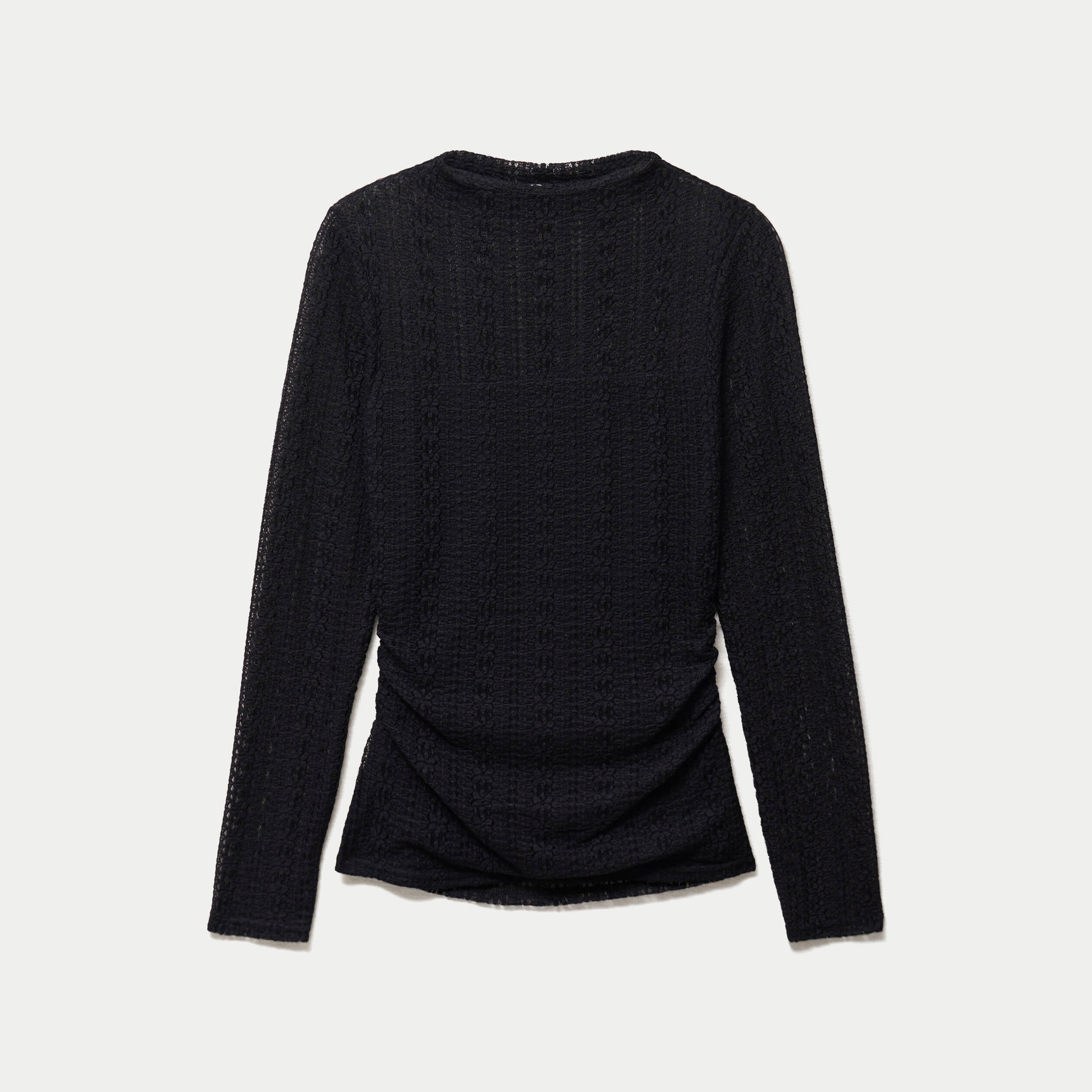 Top ajust&eacute; col montant dentelle noir femme
