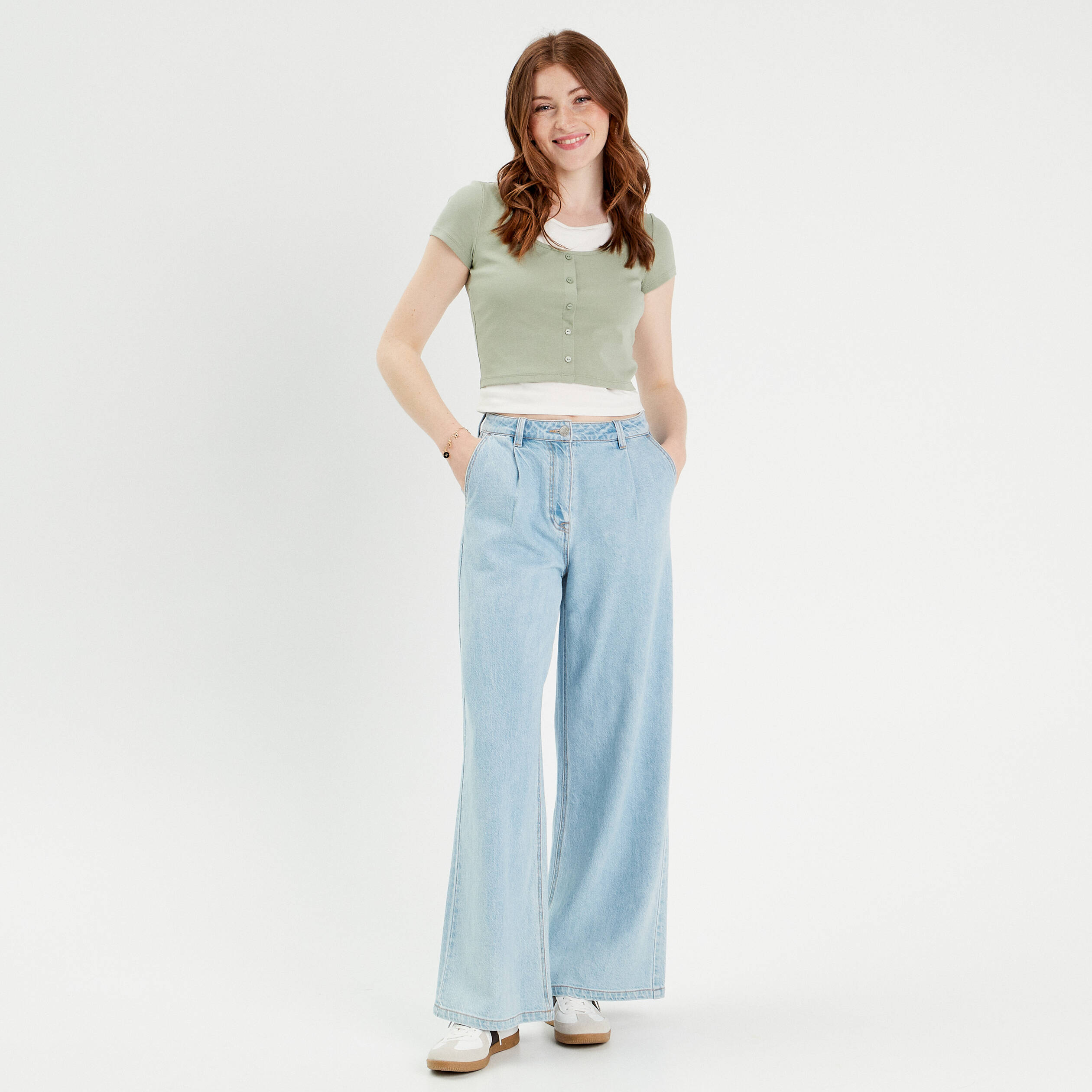 t shirt 2 en 1 vert pastel femme T-shirt 2-en-1 vert pastel femme