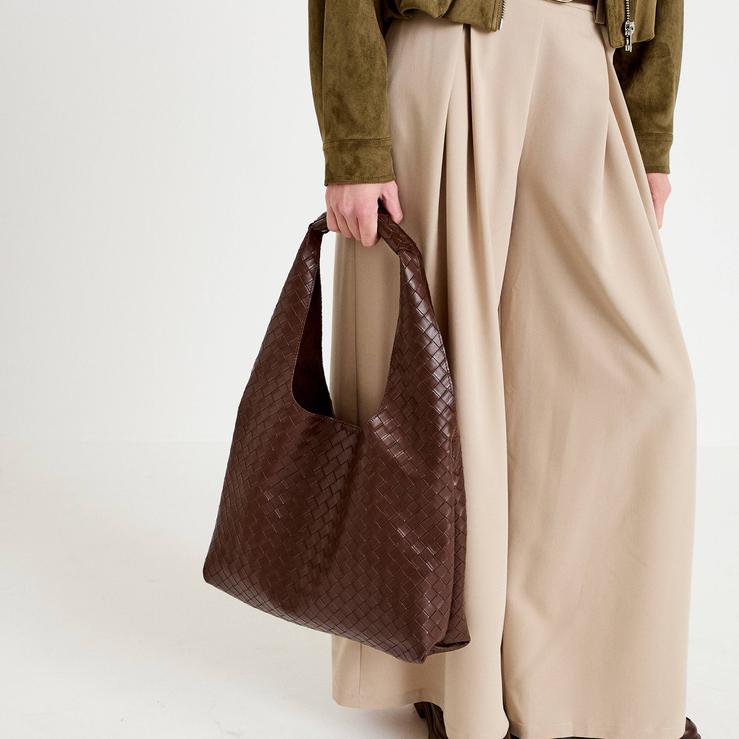 Sac tress&eacute; bordeaux femme