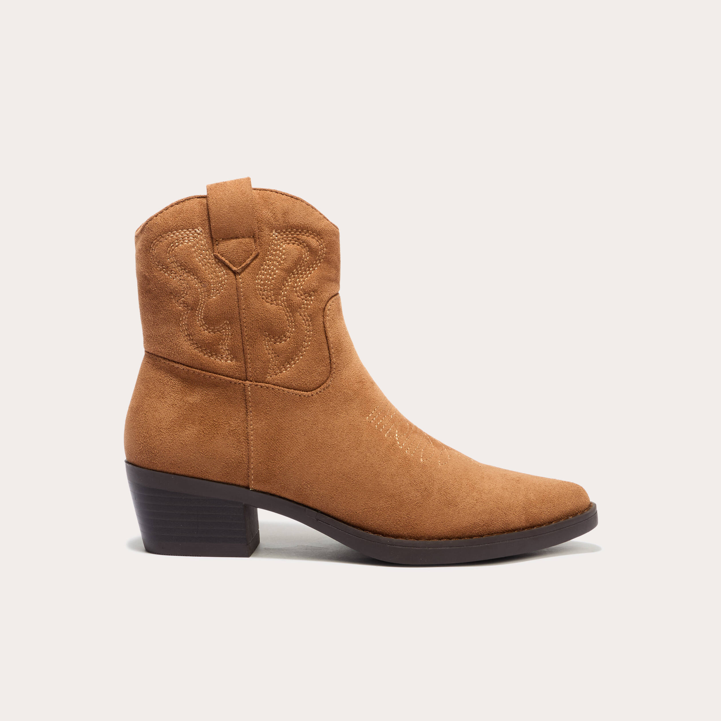 Bottines western suédine camel femme