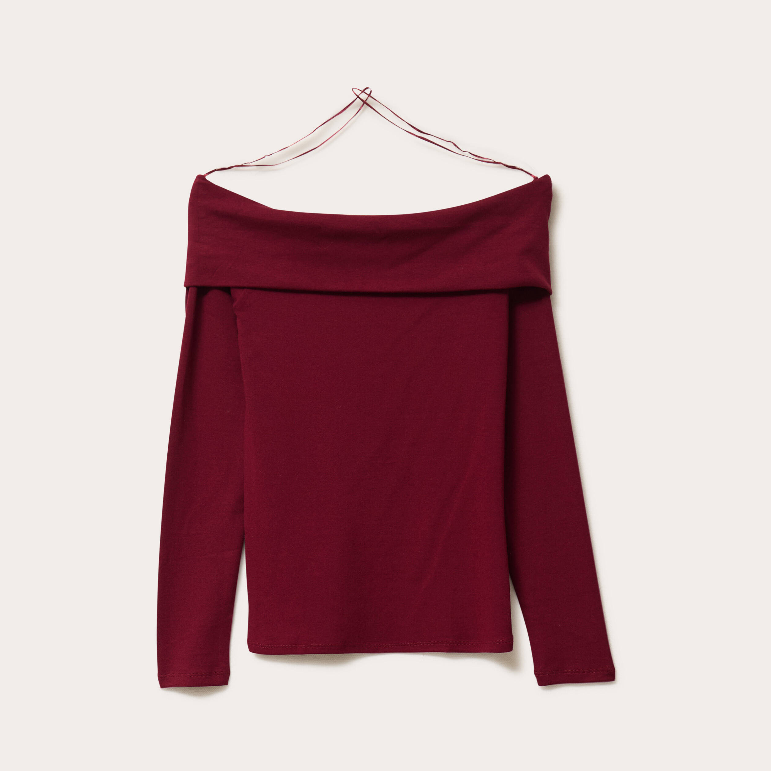 Tee-shirt Manches Longues Comptoir Des Cotonniers - Rouge Foncé Dentelle - Taille 42 | Occasion TBEG