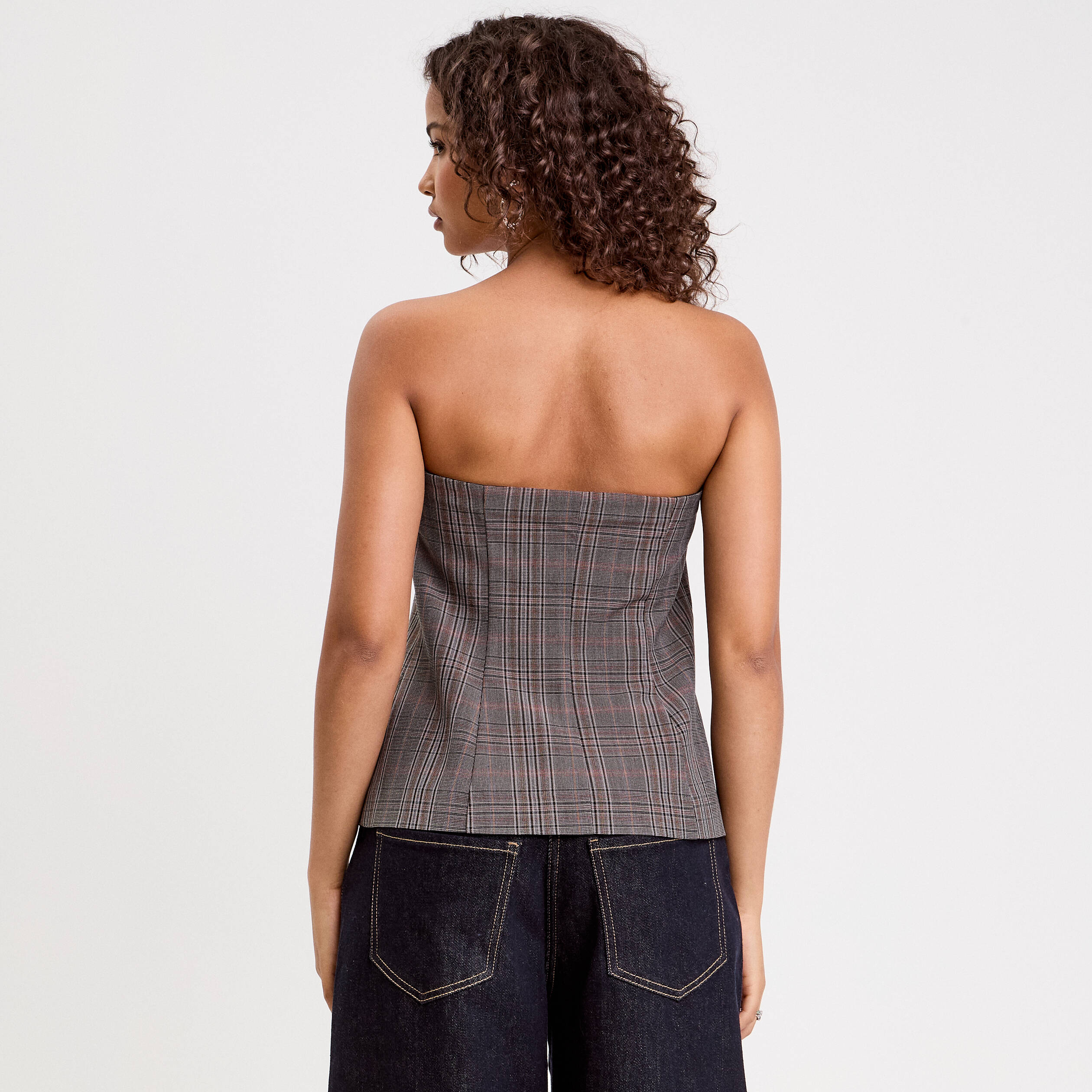 Bustier cintr&eacute; gris fonc&eacute; femme