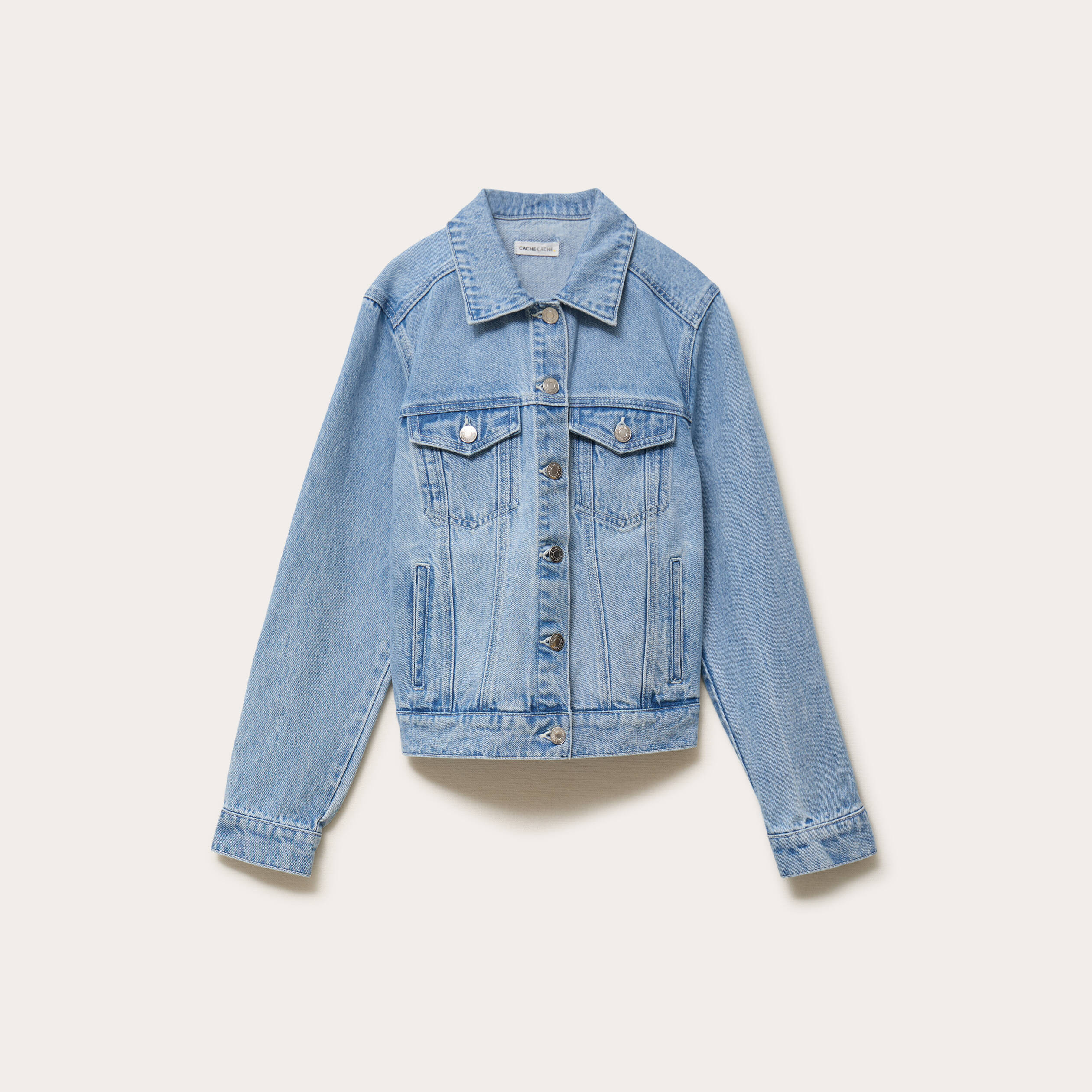 Veste en jean manches longues denim triple stone femme