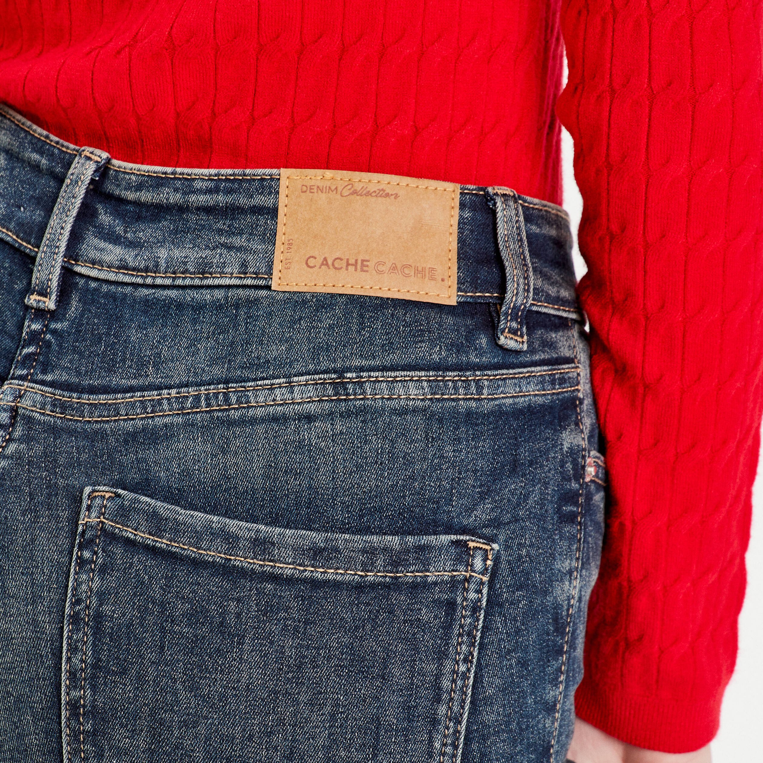 Jeans skinny taille haute denim dirty femme