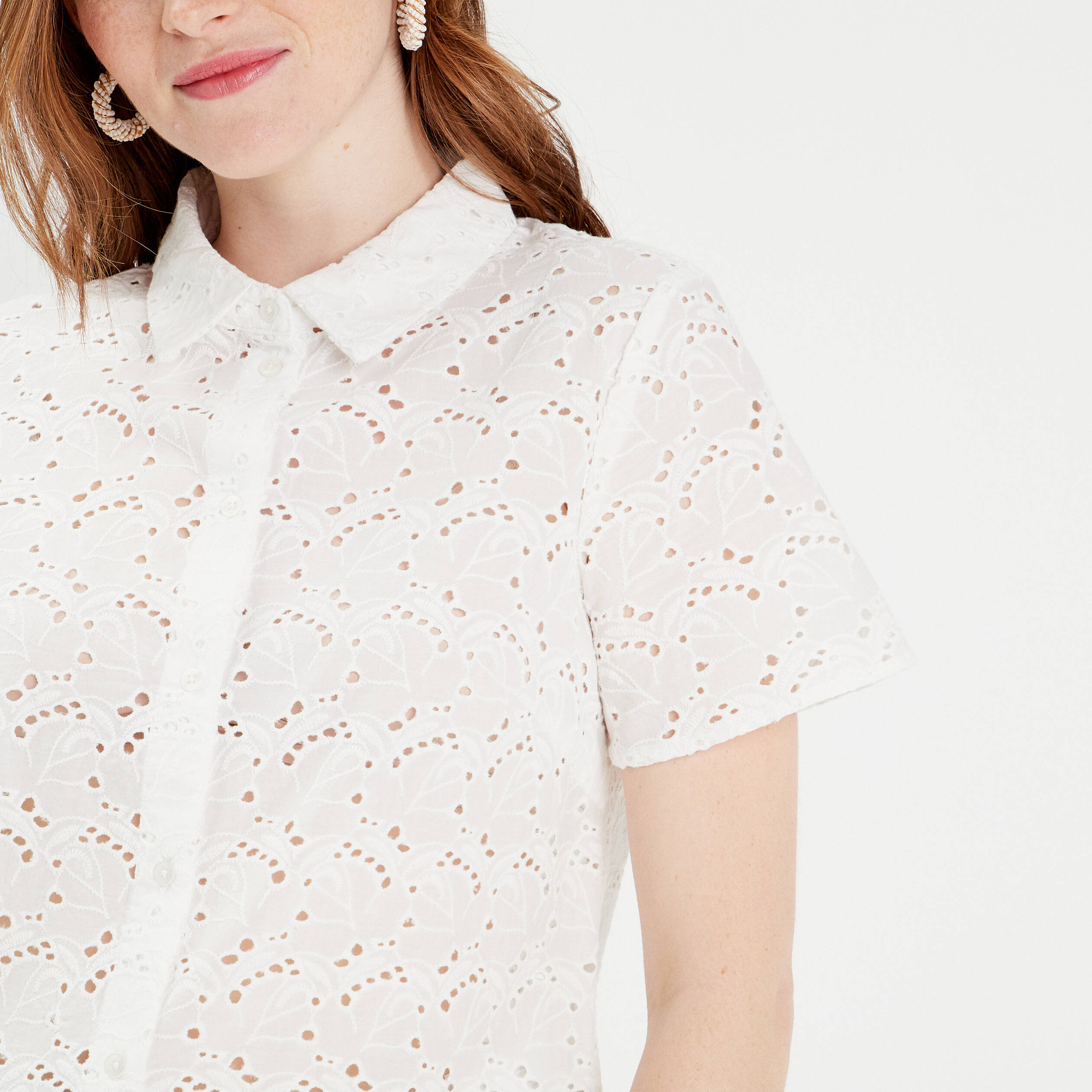 Chemise blanche brodée femme best sale