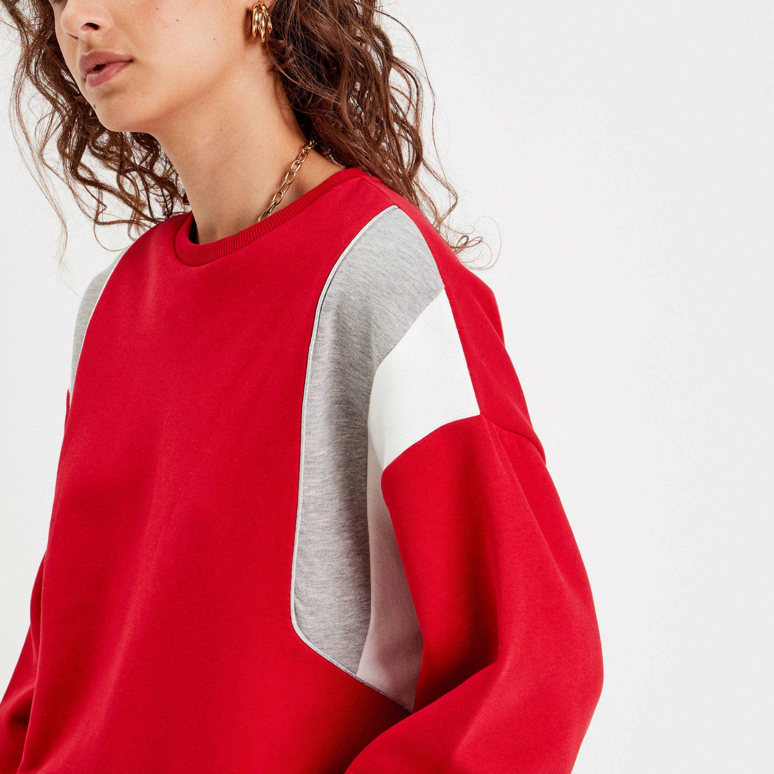 Sweat manches longues rouge femme