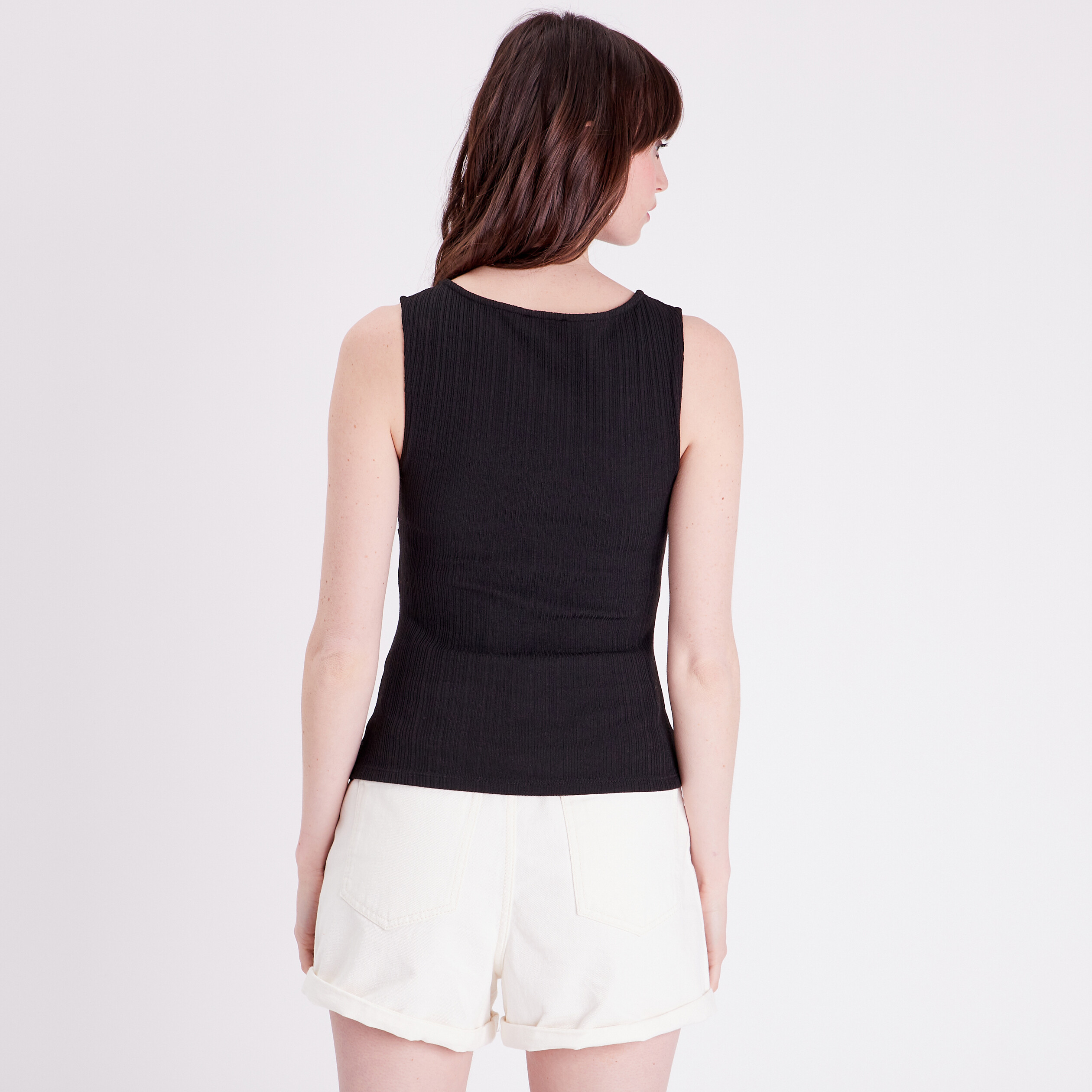 Débardeur Polyester Coton Débardeur Femme Imily Bela - Col V Profond - 60% Polyester 35% Coton - Taille Ajustée Vêtement Femme Quotidien