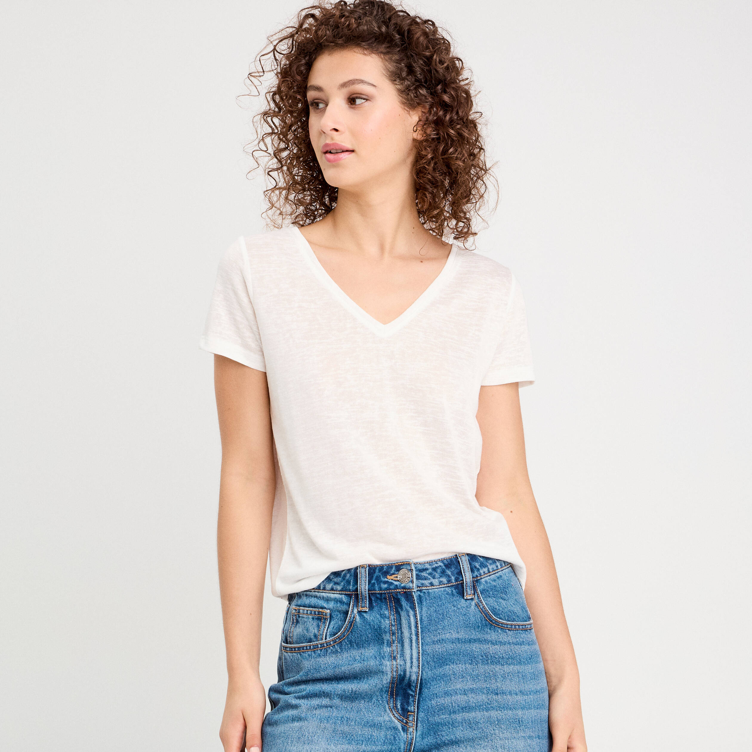 t shirt noeuds dos ecru femme T-shirt noeuds dos ecru femme