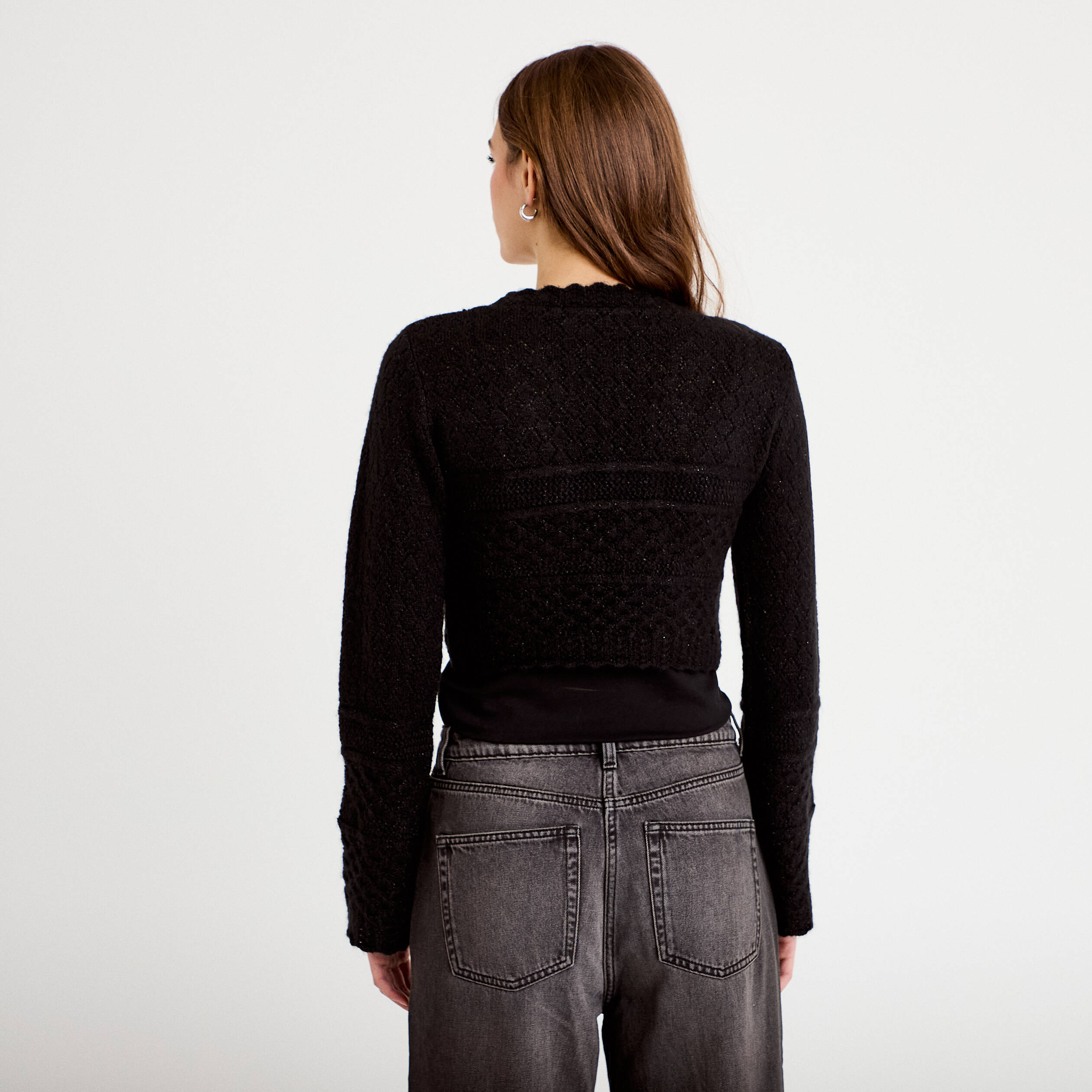 Gilet manches longues noir femme