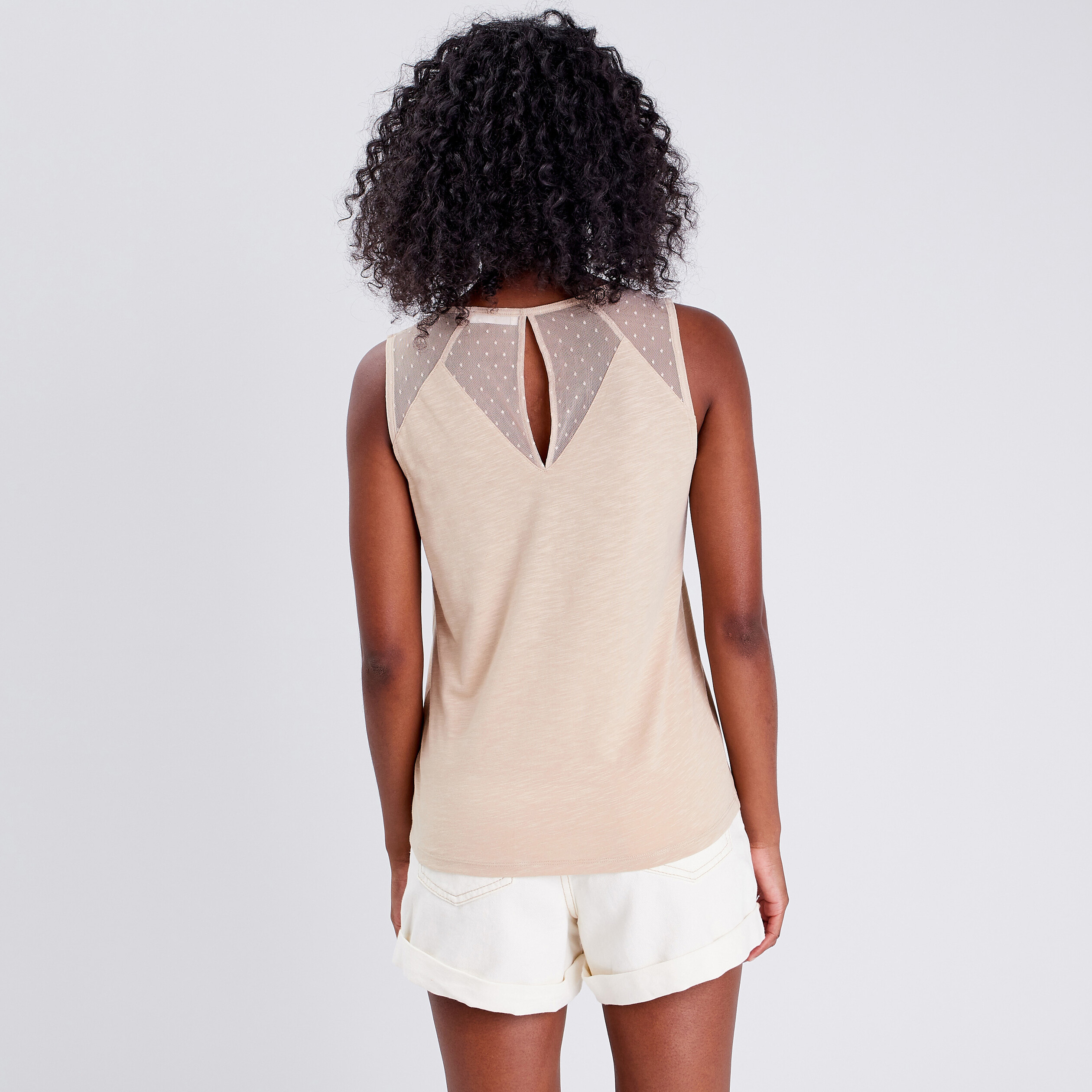 debardeur bretelles larges sable femme Débardeur bretelles larges sable femme