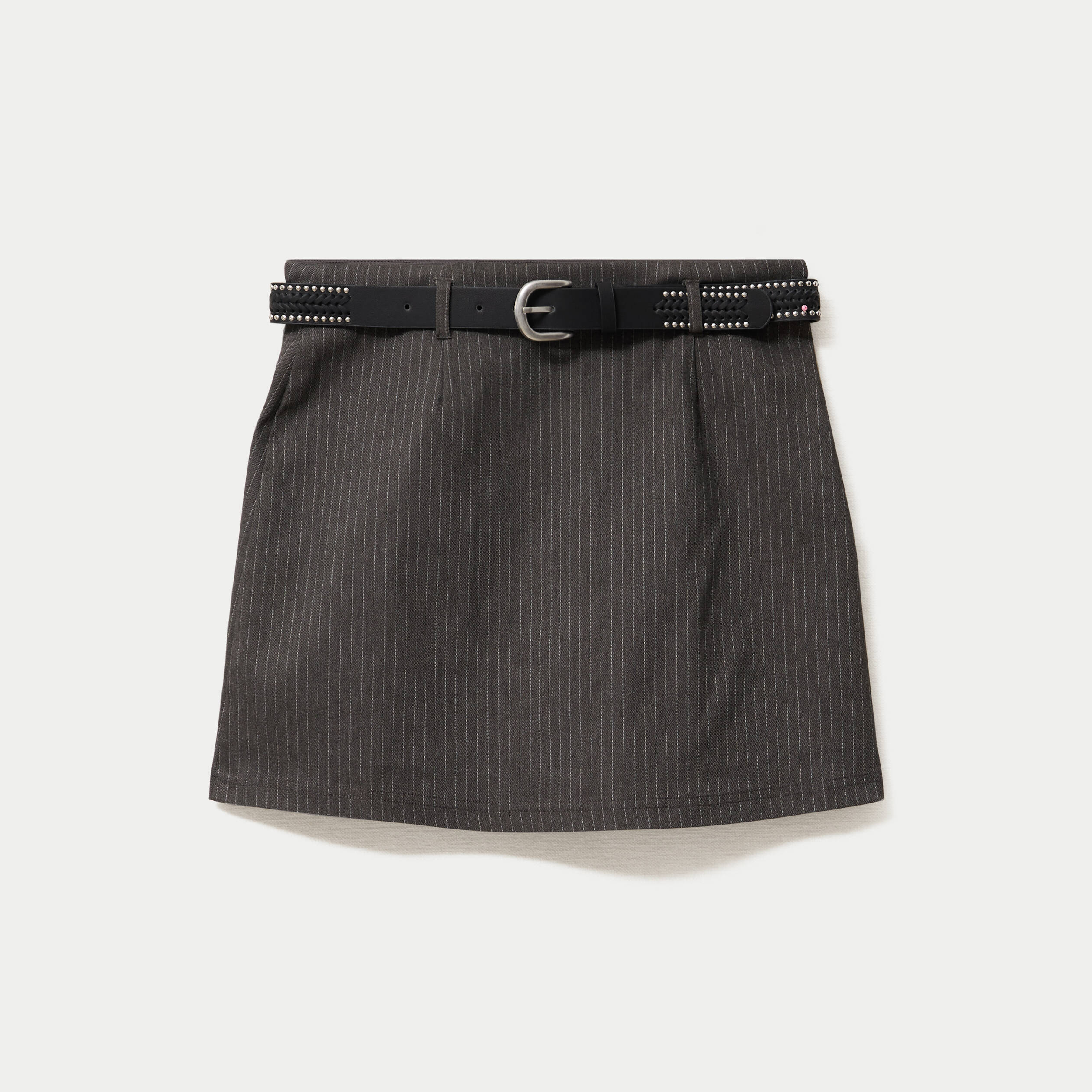 Jupe avec ceinture amovible gris femme