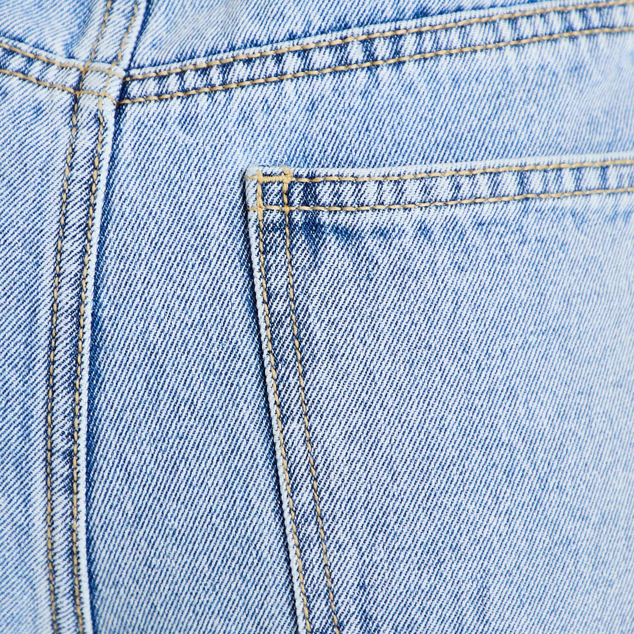 Short en jean avec broderie denim bleach femme